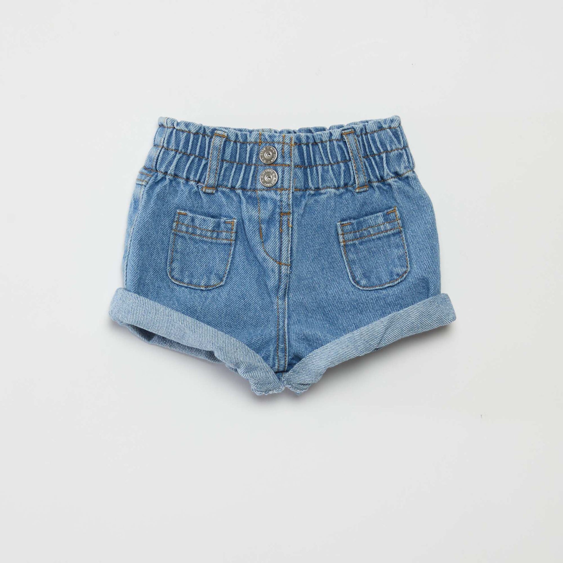 Short paperbag en jean BLEU