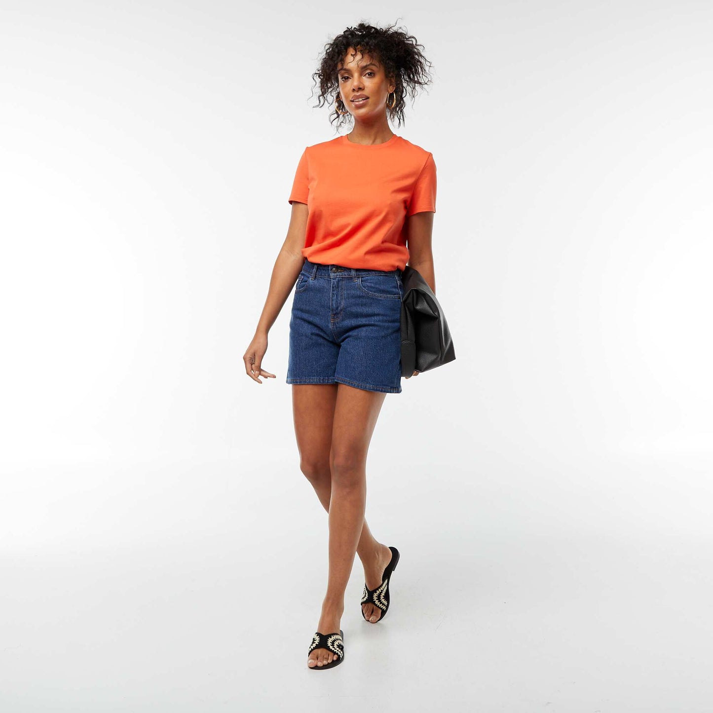 T-shirt en jersey manches courtes ORANGE