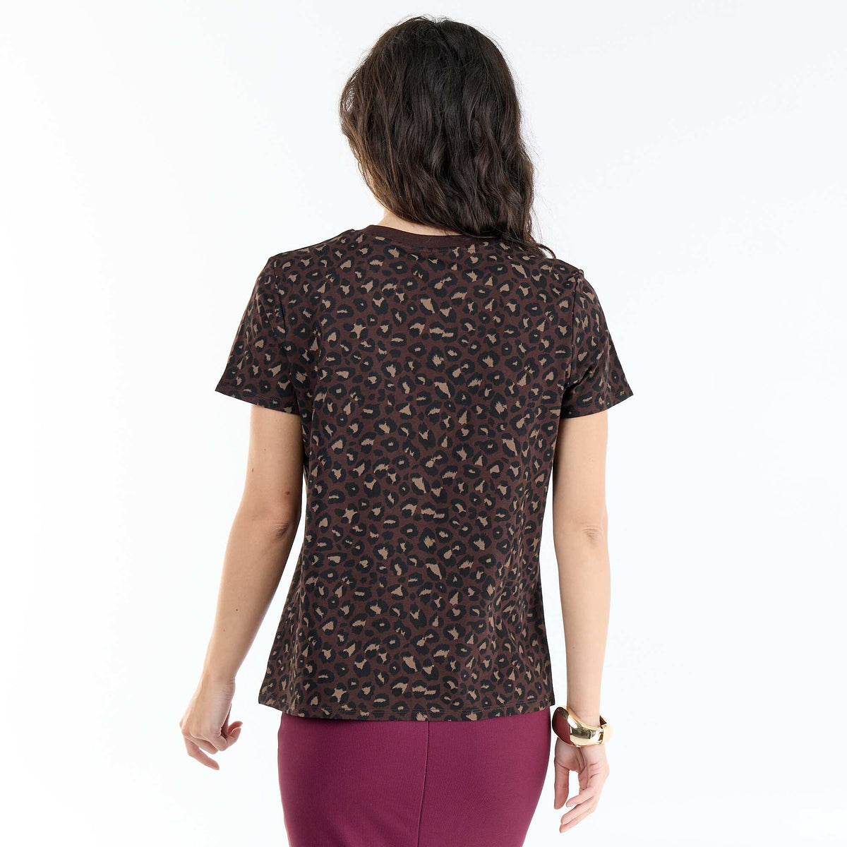 T-shirt imprimé MARRON