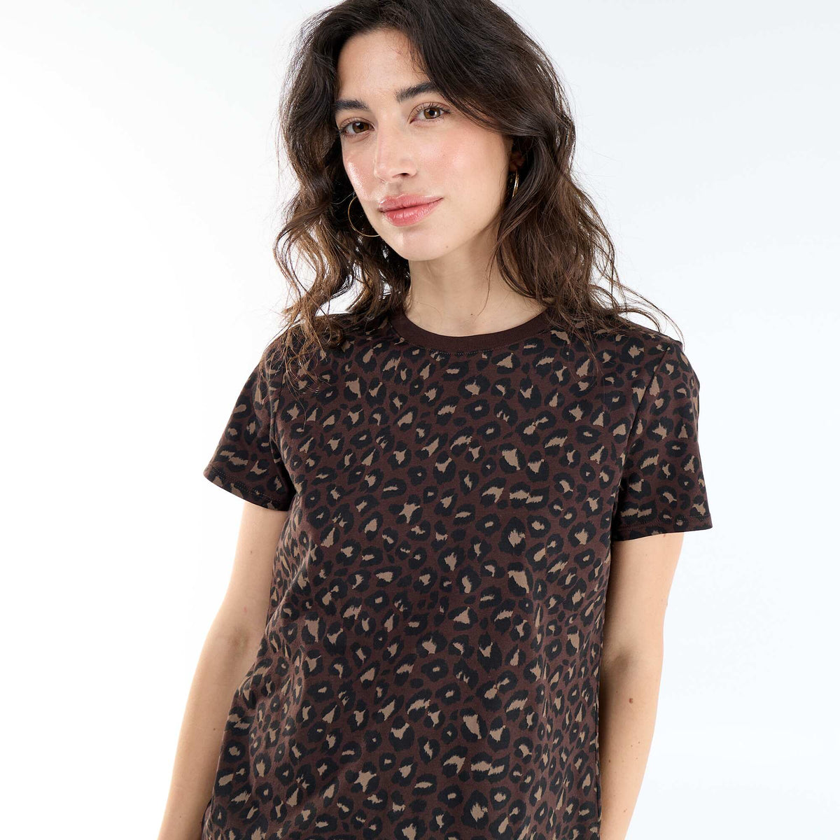 T-shirt imprimé MARRON