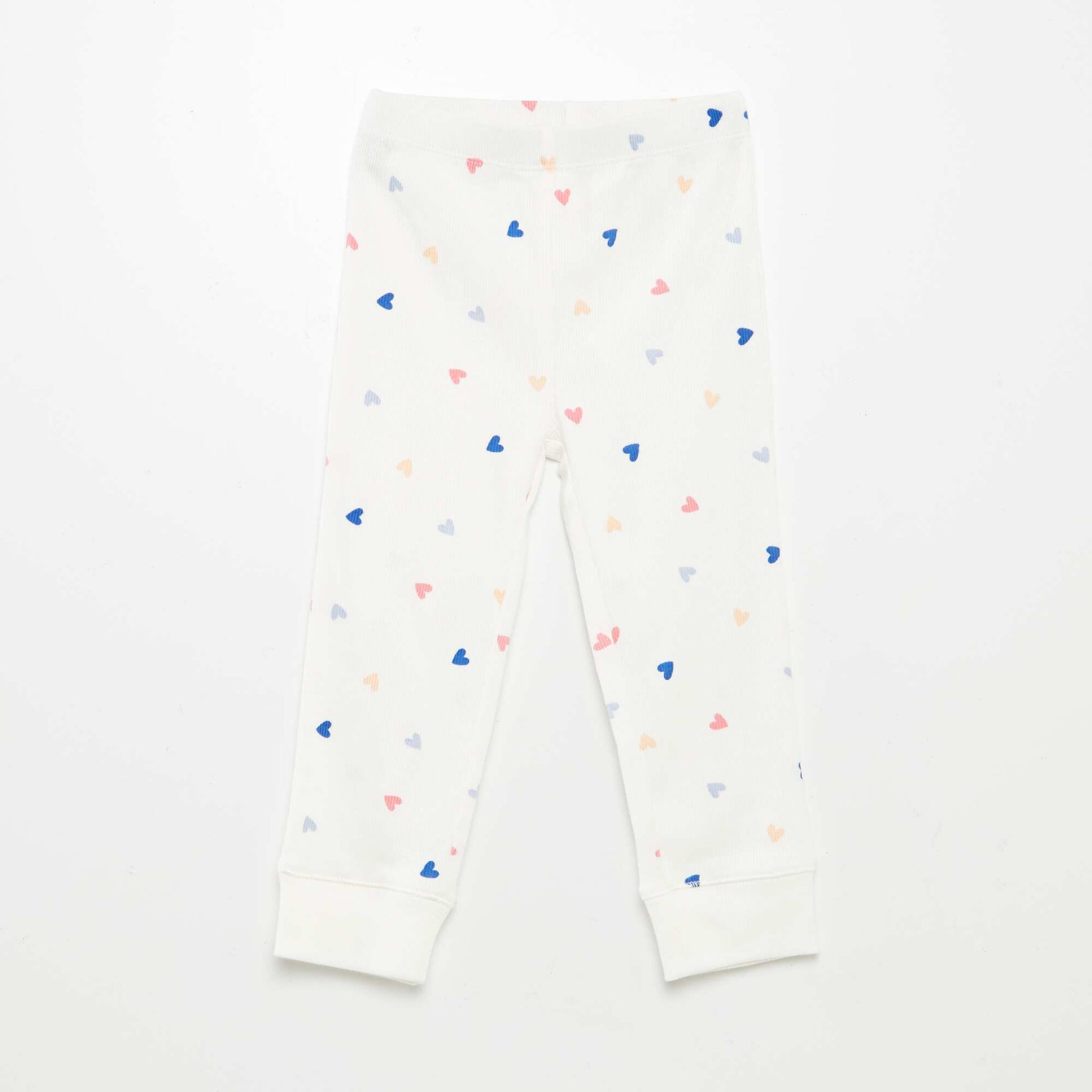 Pyjama imprimé en maille - 2 pièces BLANC