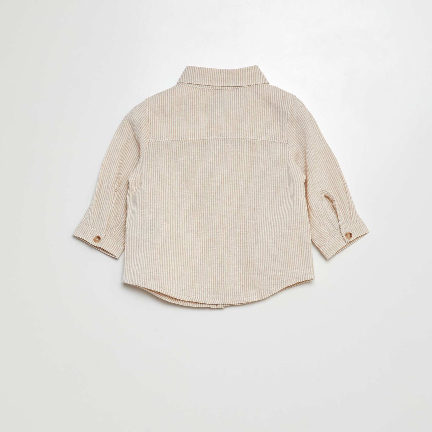 Chemise rayé en lin mélangé BEIGE