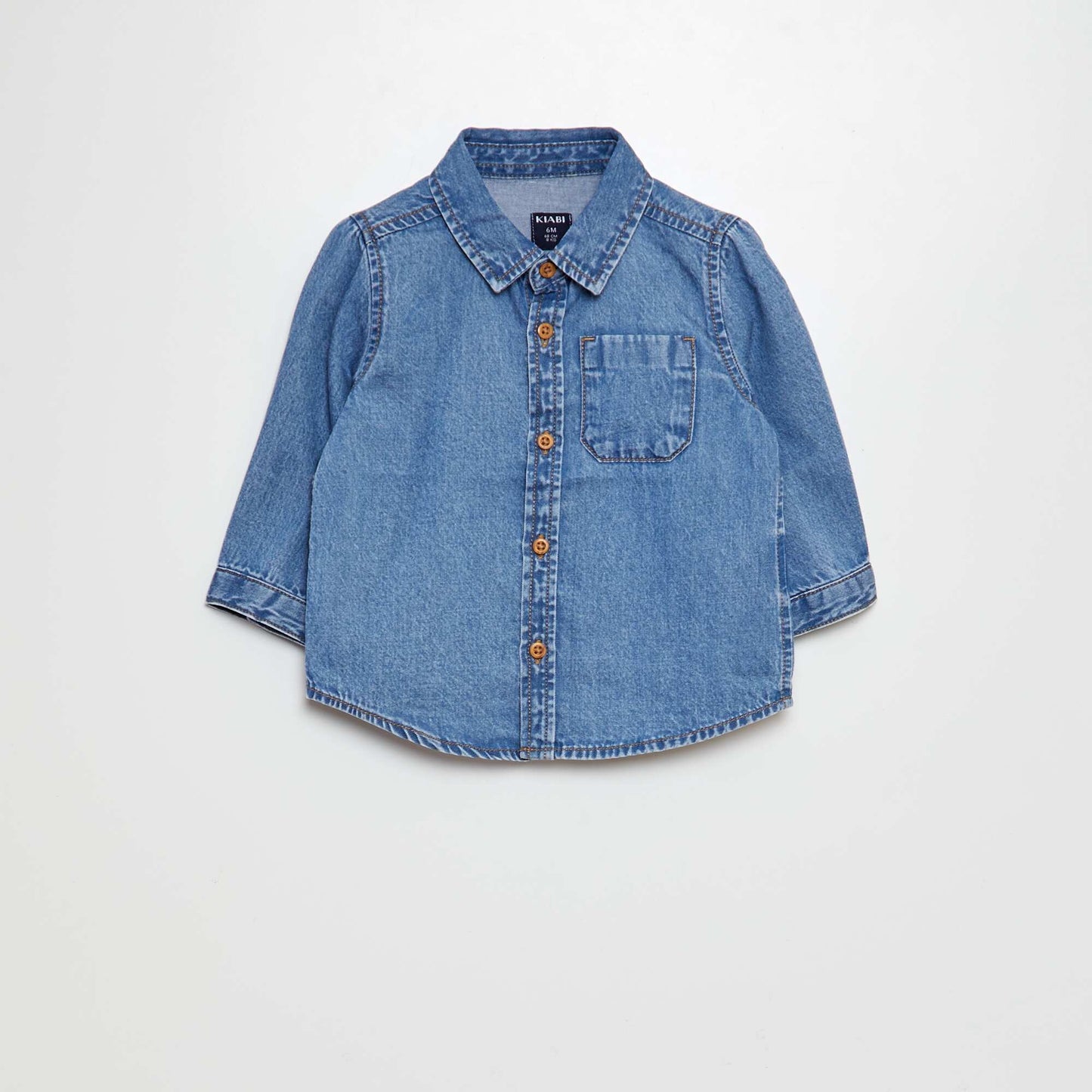 Chemise en coton denim BLEU