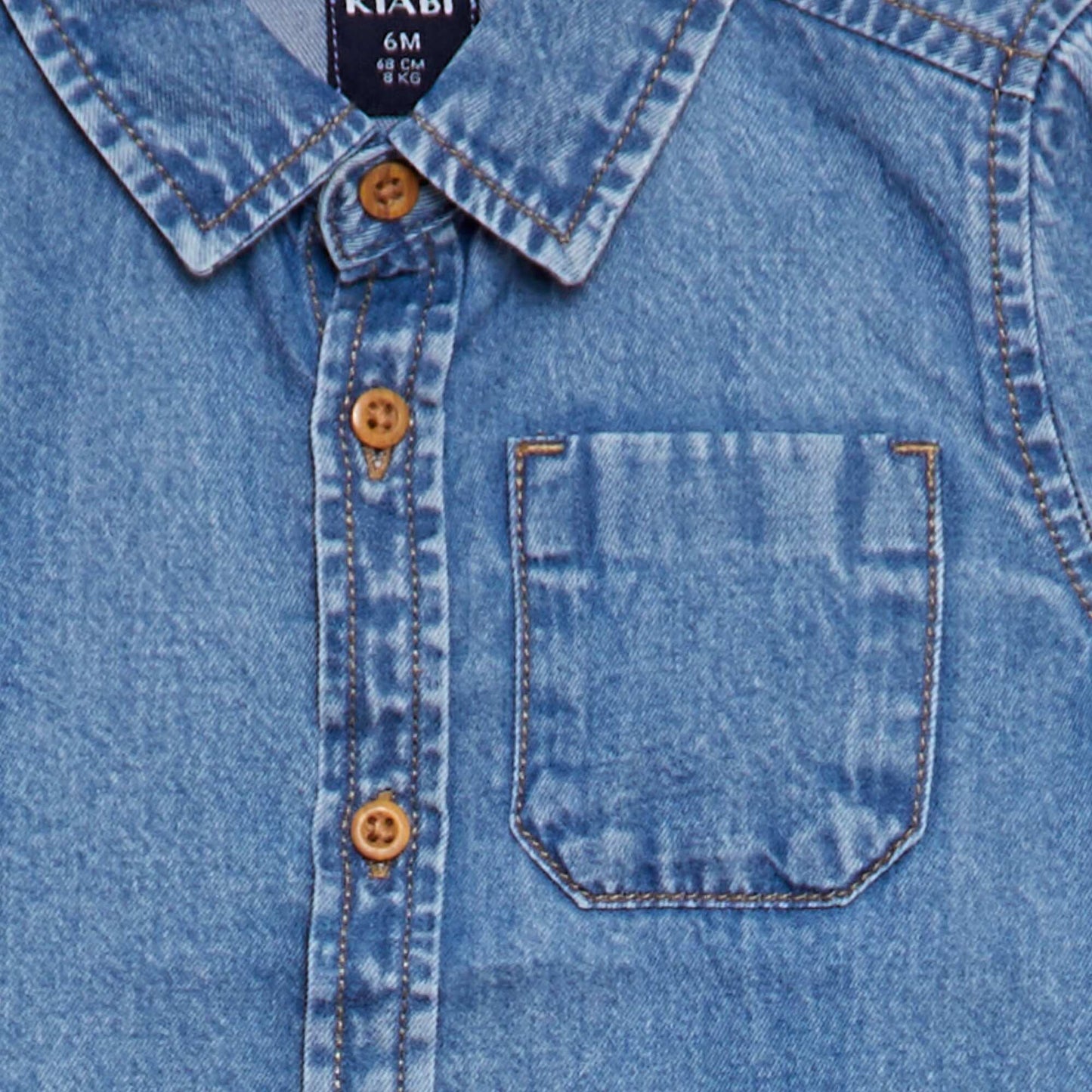 Chemise en coton denim BLEU