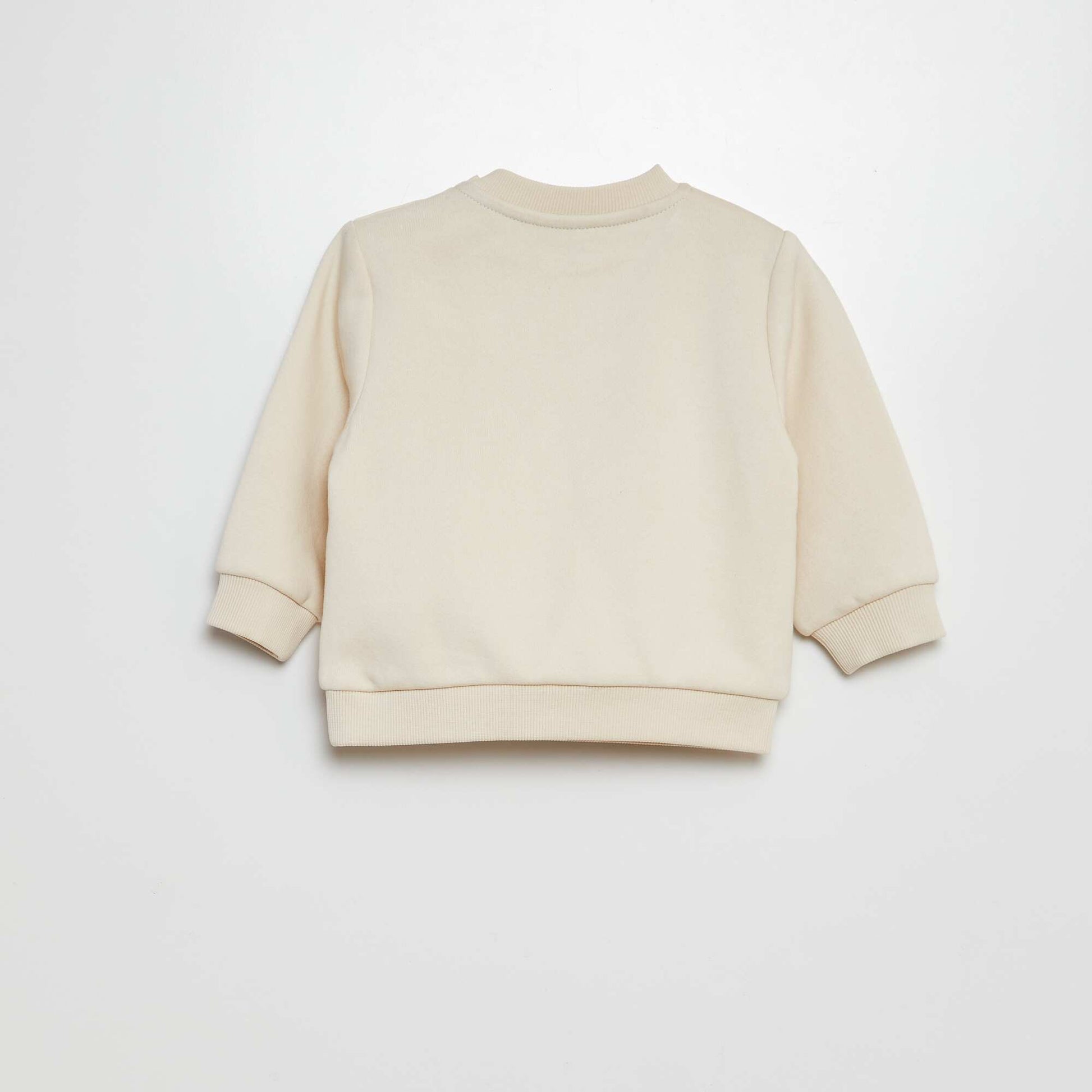 Ensemble sweat imprimé + jogging BLANC/KAKI