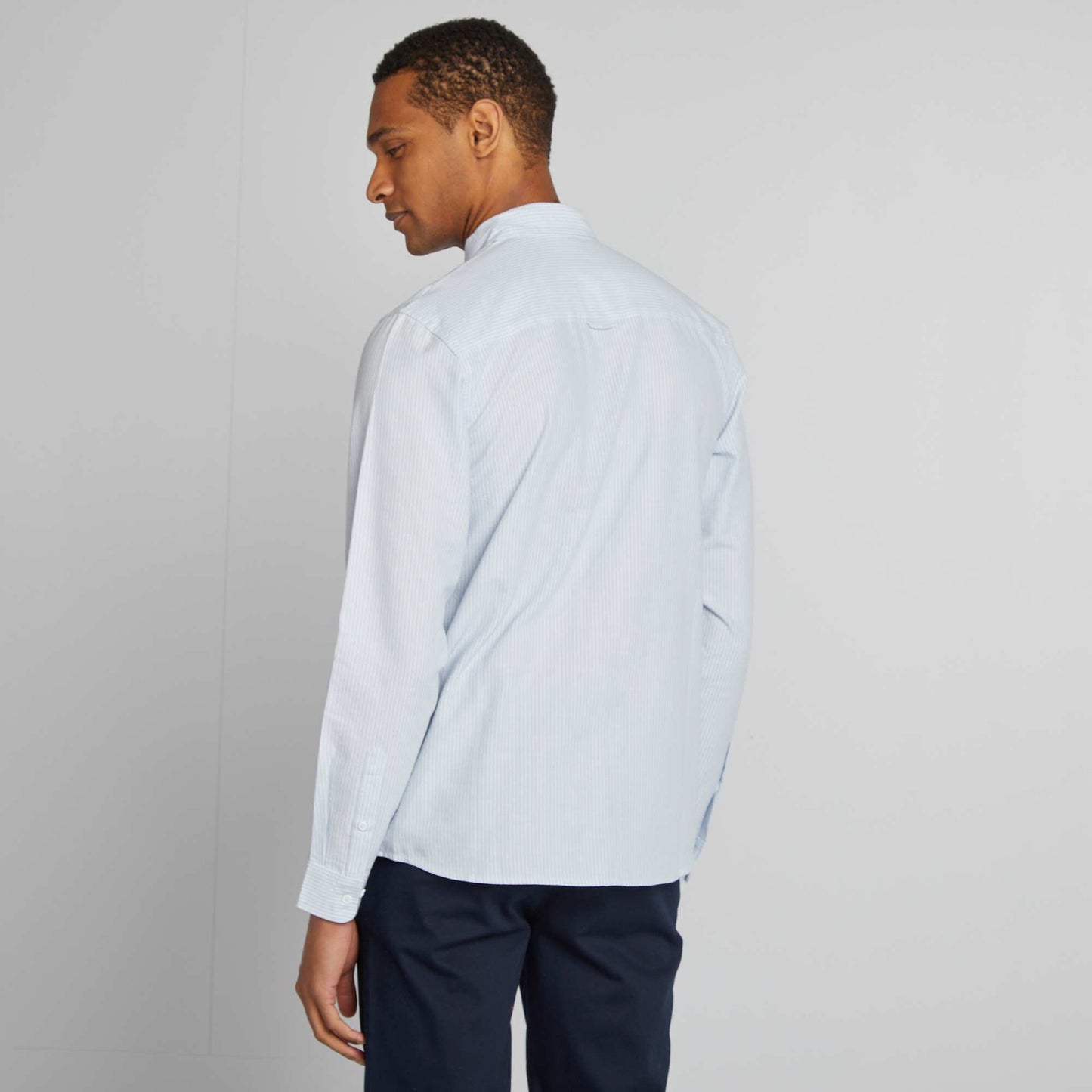 Chemise Oxford à motif BLEU