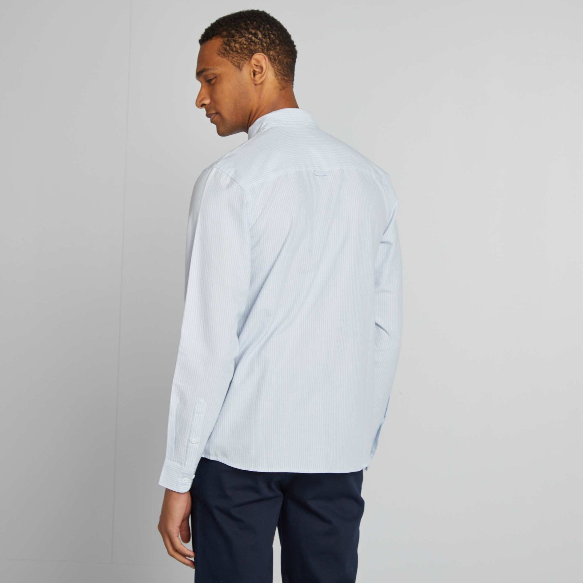 Chemise Oxford à motif BLEU