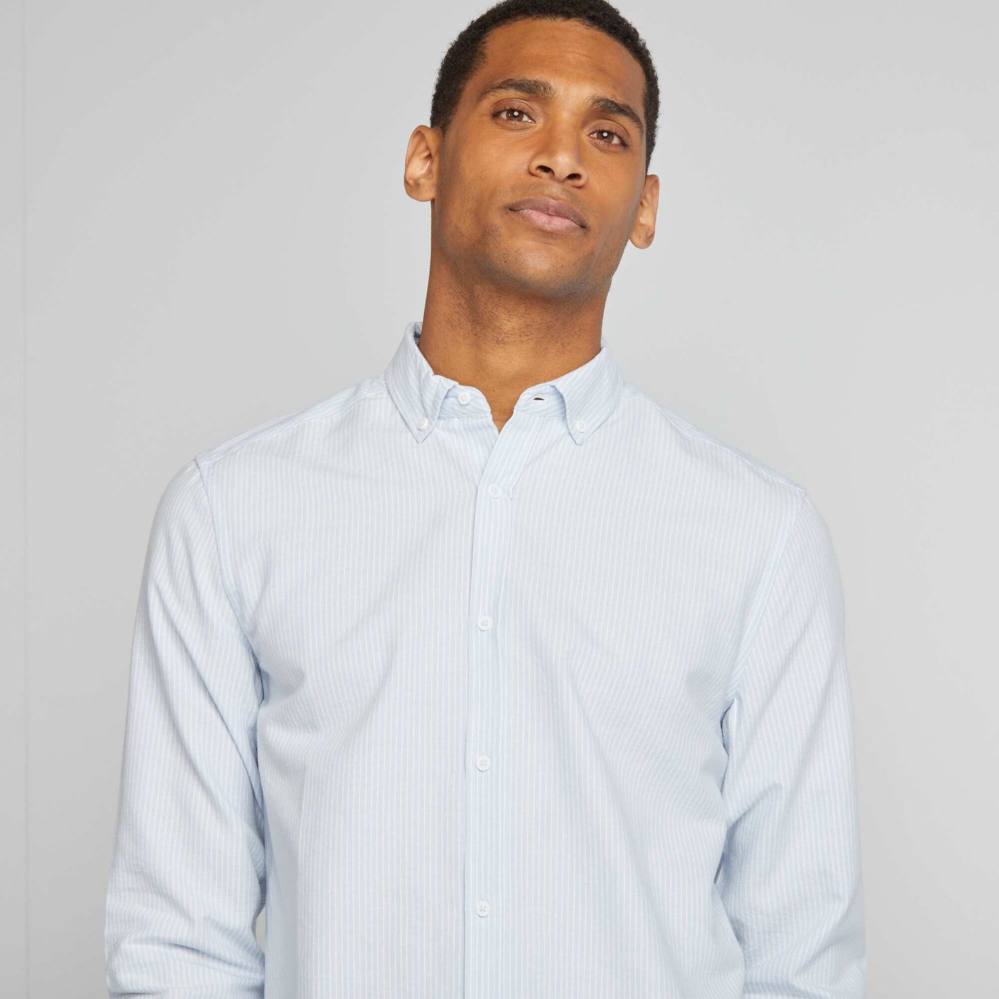 Chemise Oxford à motif BLEU