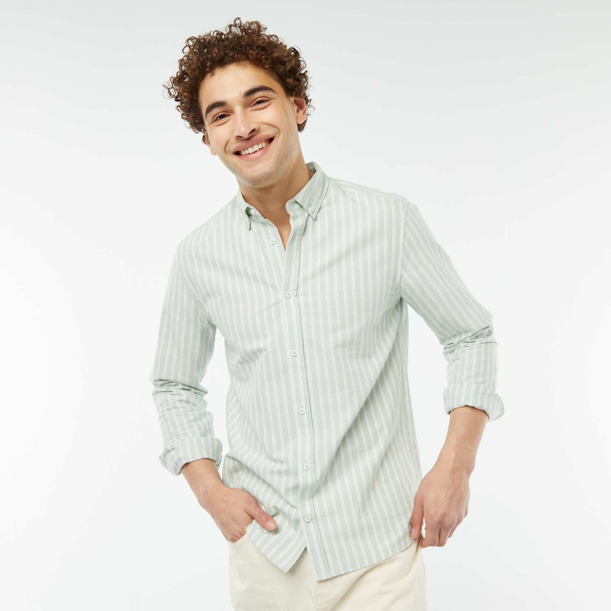 Chemise Oxford à motif VERT