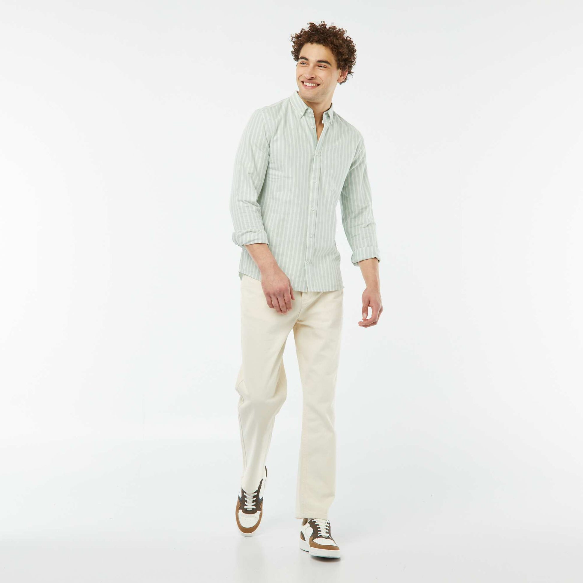 Chemise Oxford à motif VERT