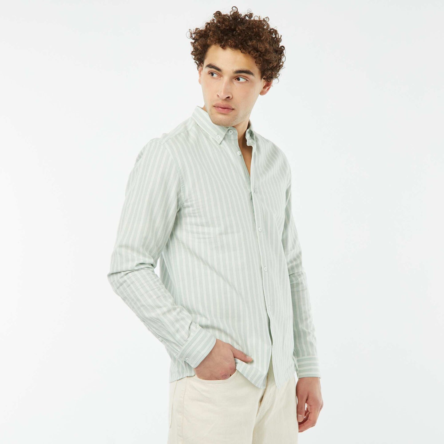 Chemise Oxford à motif VERT