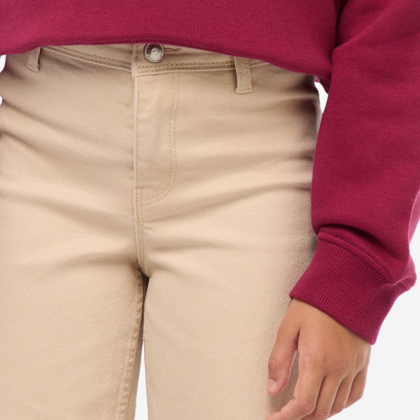 Pantalon en jean coupe large / wide leg BEIGE