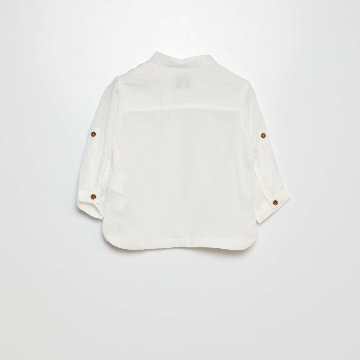 Chemise matière légère col mao BLANC