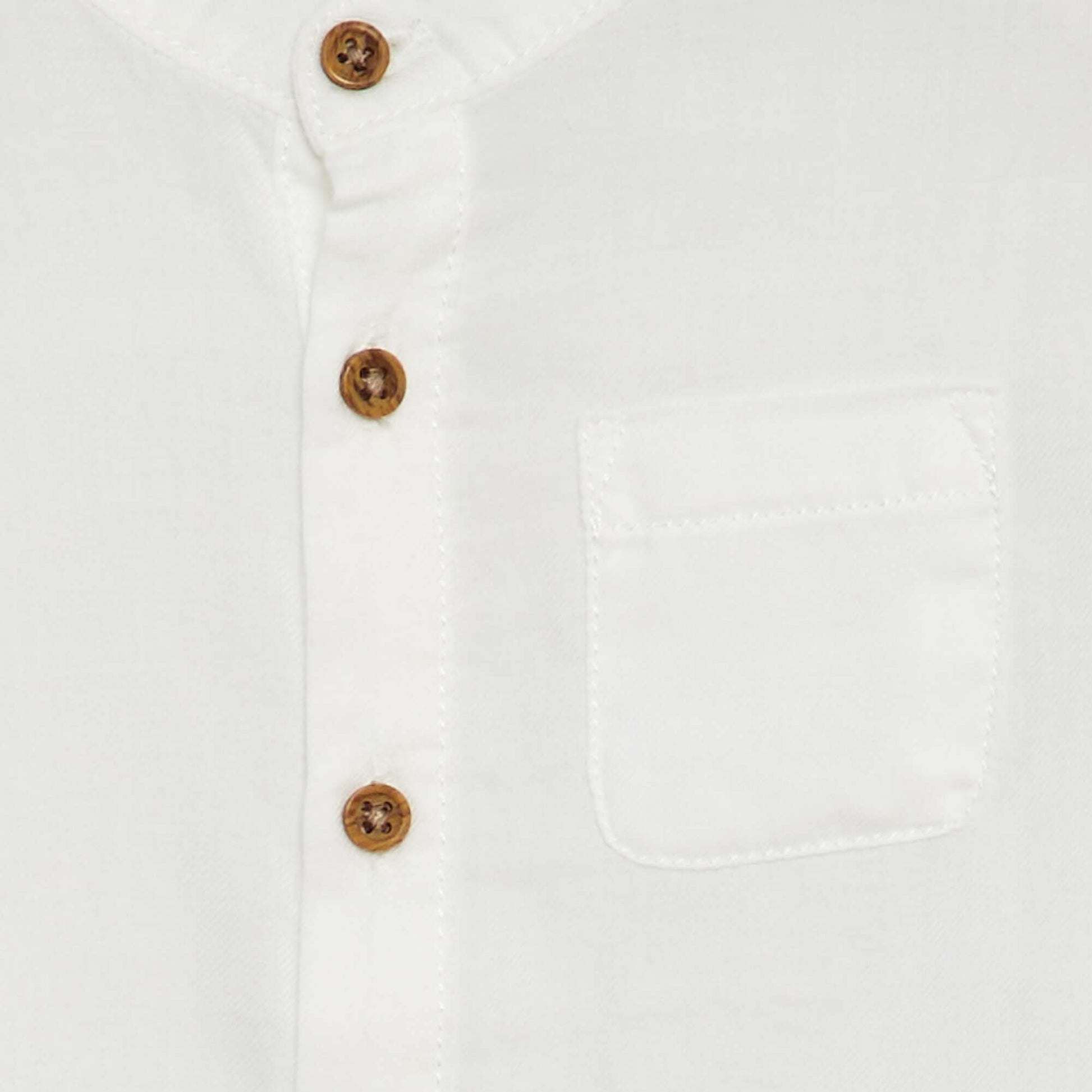 Chemise matière légère col mao BLANC