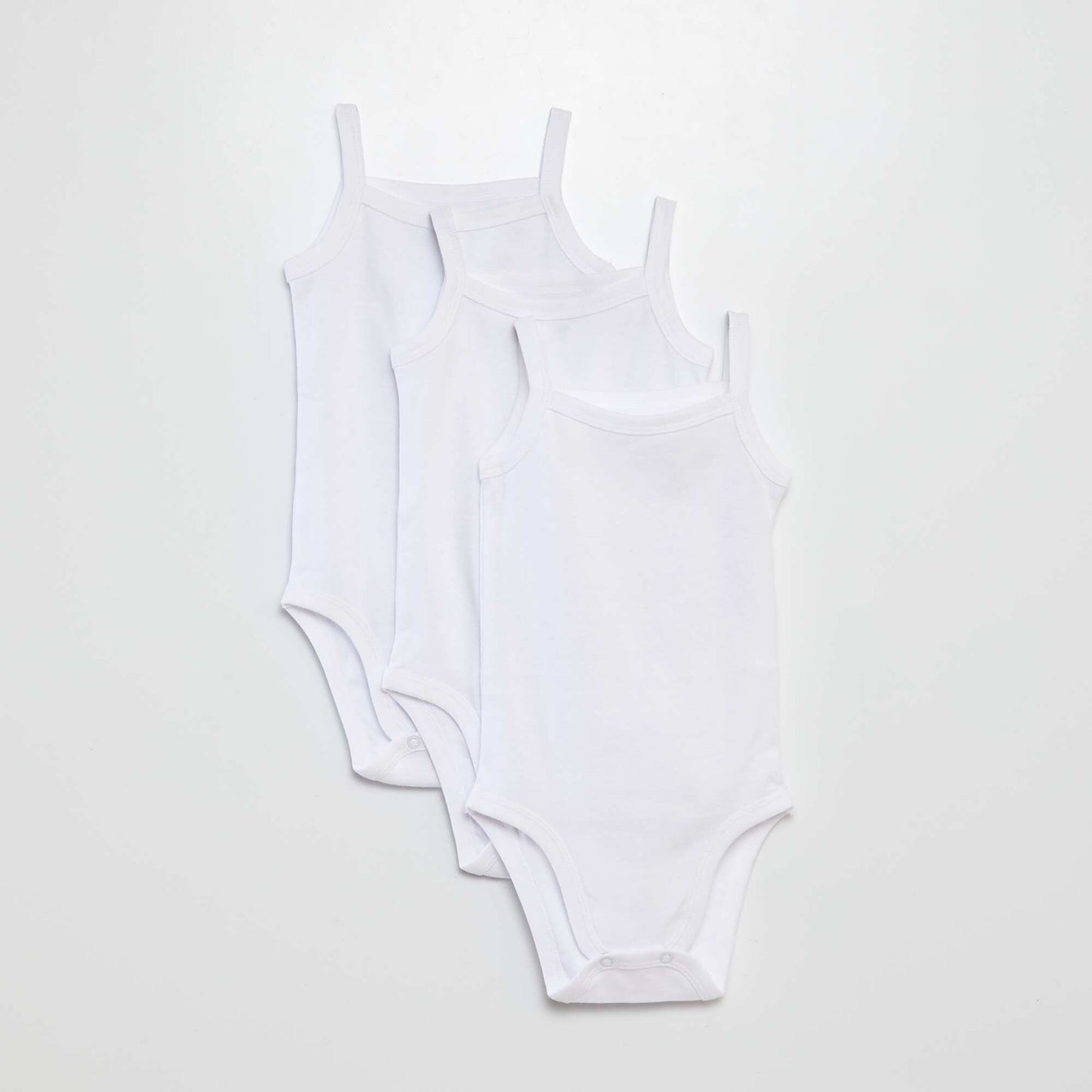 Lot de 3 bodies blancs à fines bretelles BLANC