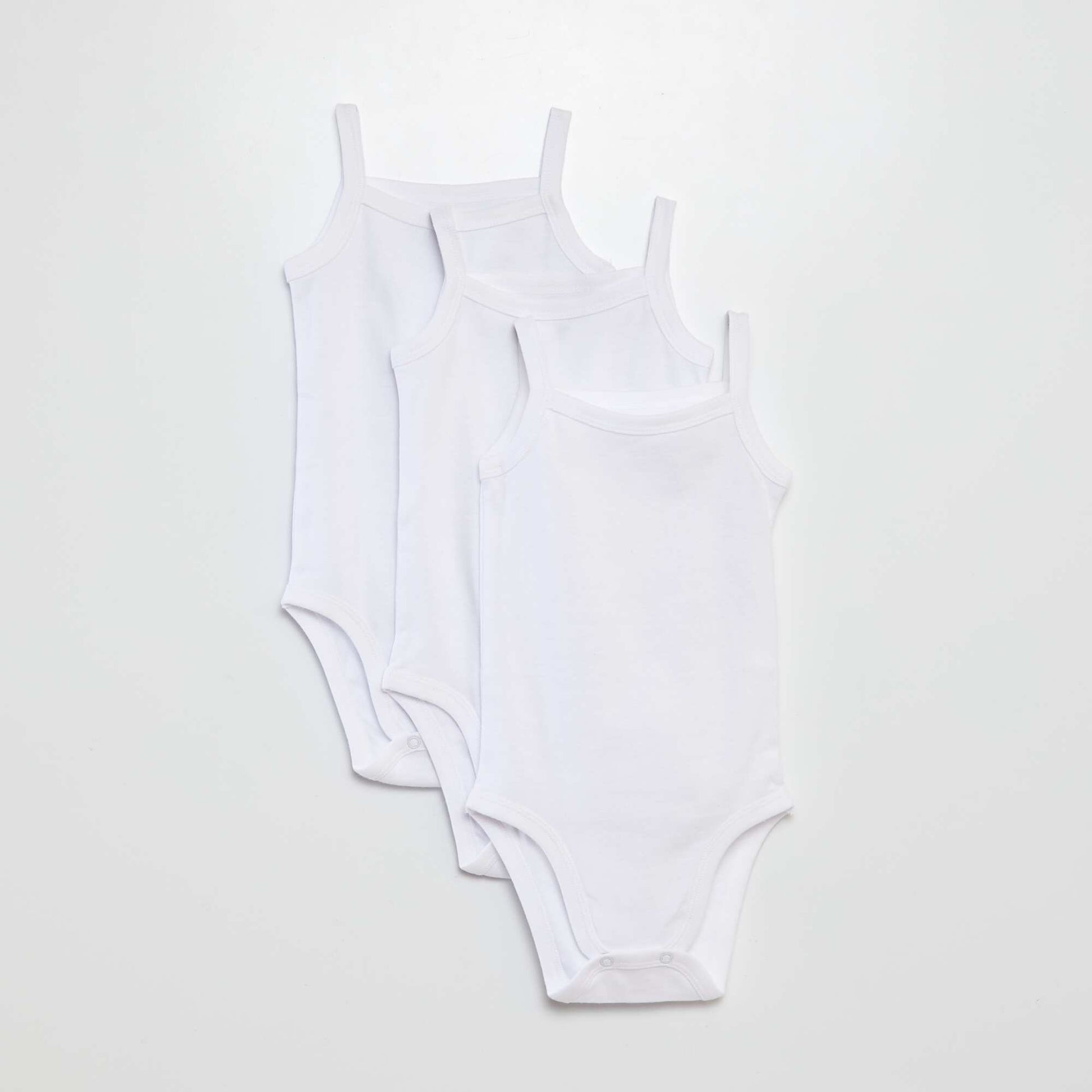 Lot de 3 bodies blancs à fines bretelles BLANC