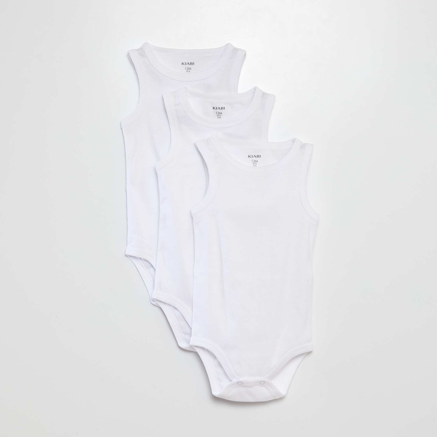 Lot de 3 bodies blancs à bretelles larges BLANC