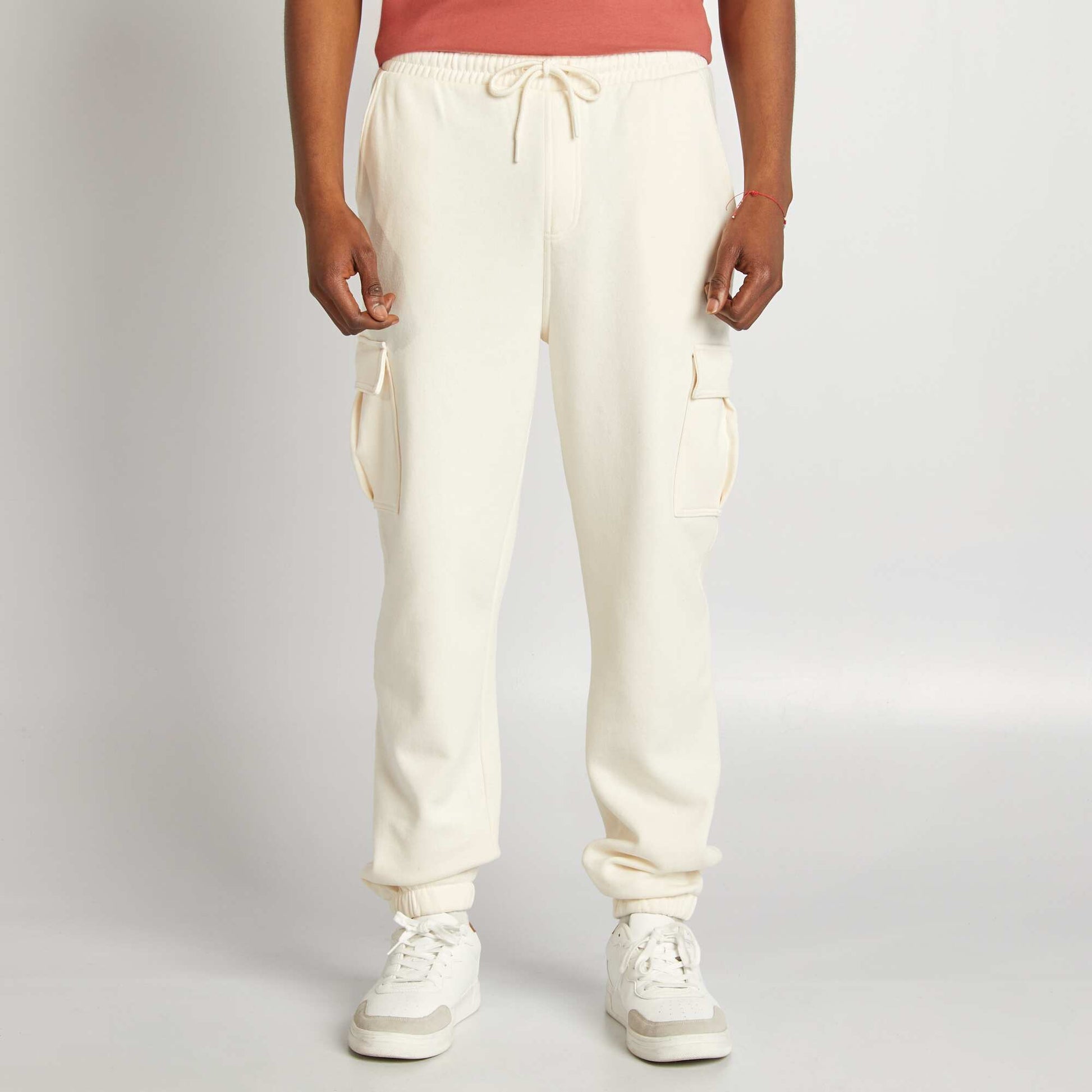 Jogging multi-poches en molleton Undyed ECRU