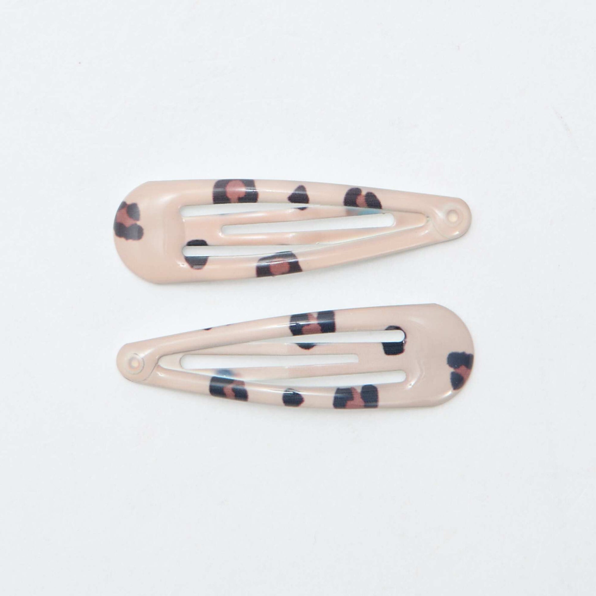 Lot de 6 pinces clic clac MARRON