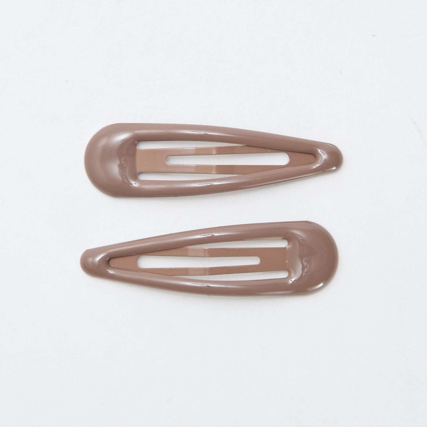 Lot de 6 pinces clic clac MARRON