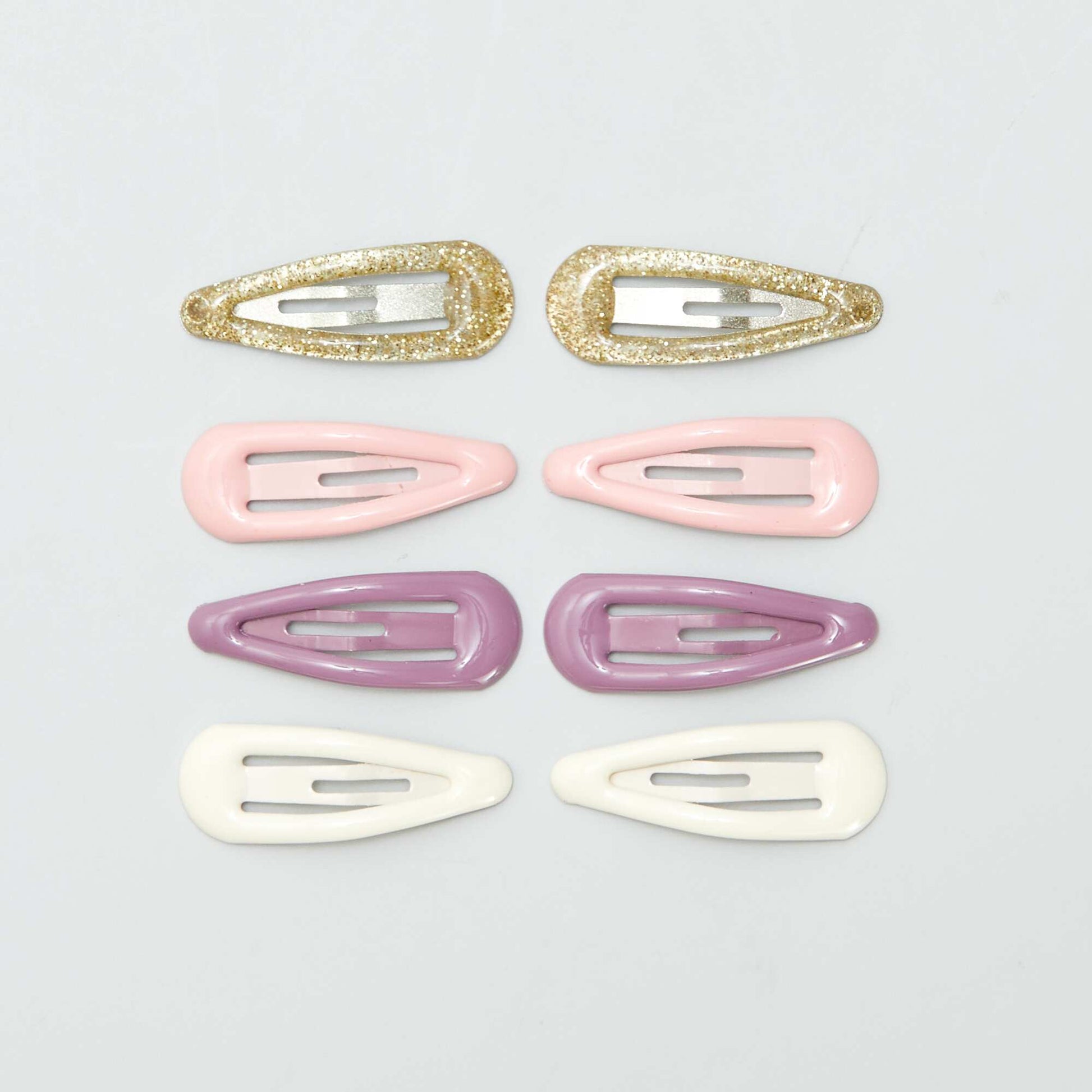 Lot de 8 mini pinces clic clac ROSE