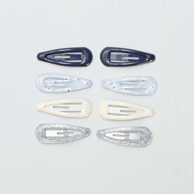 Lot de 8 mini pinces clic clac BLEU
