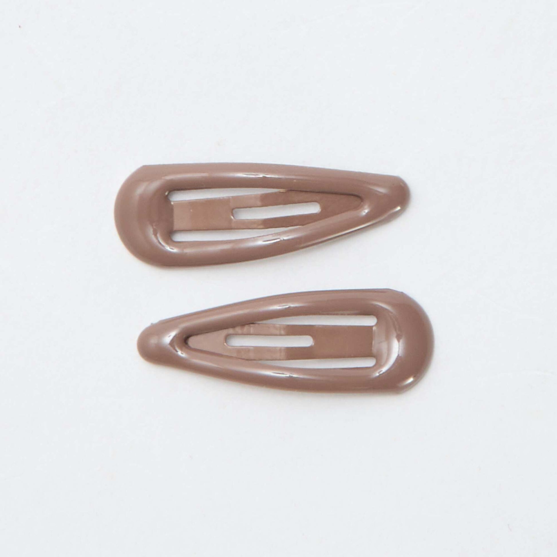 Lot de 8 mini pinces clic clac MARRON