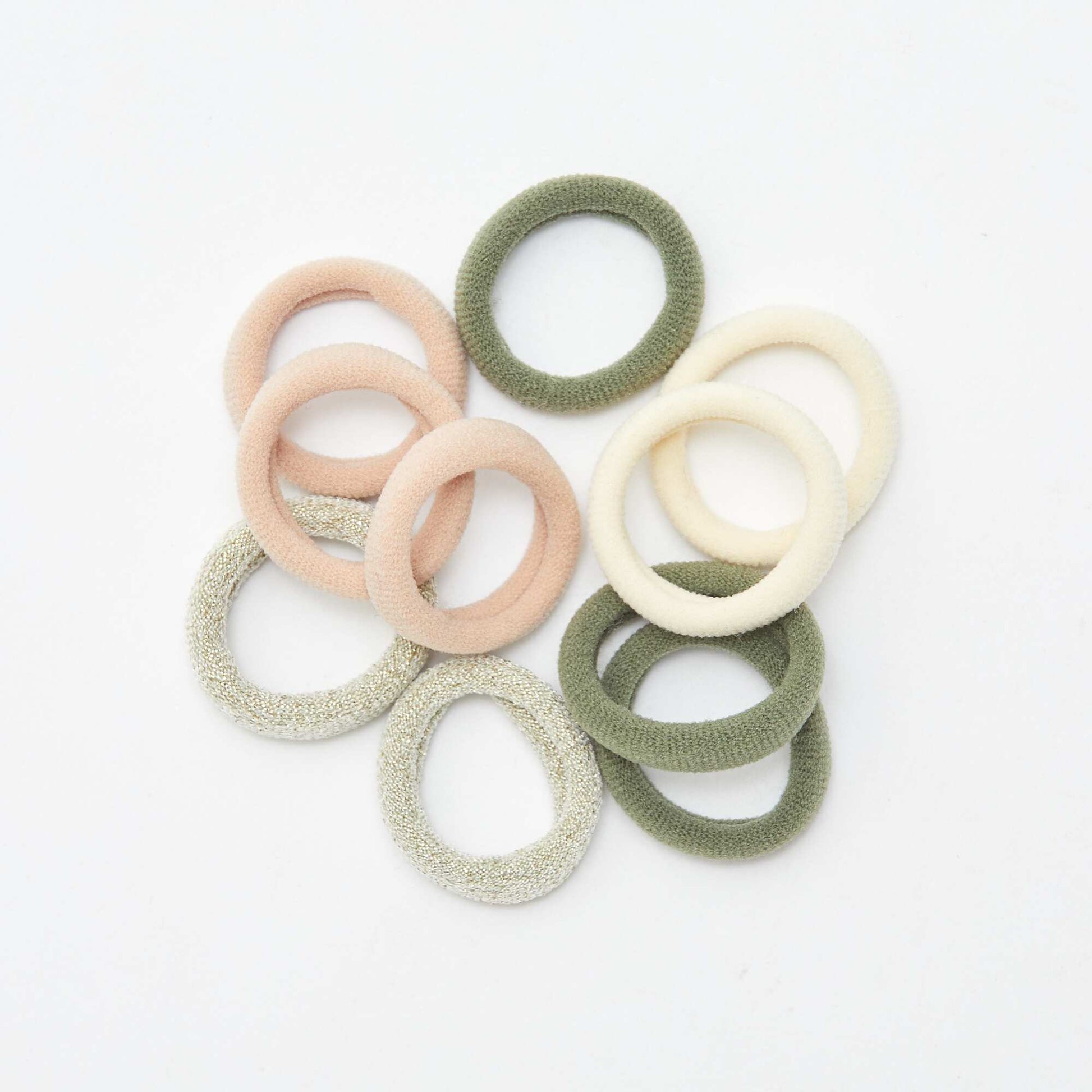 Lot de 10 élastiques mousse KAKI