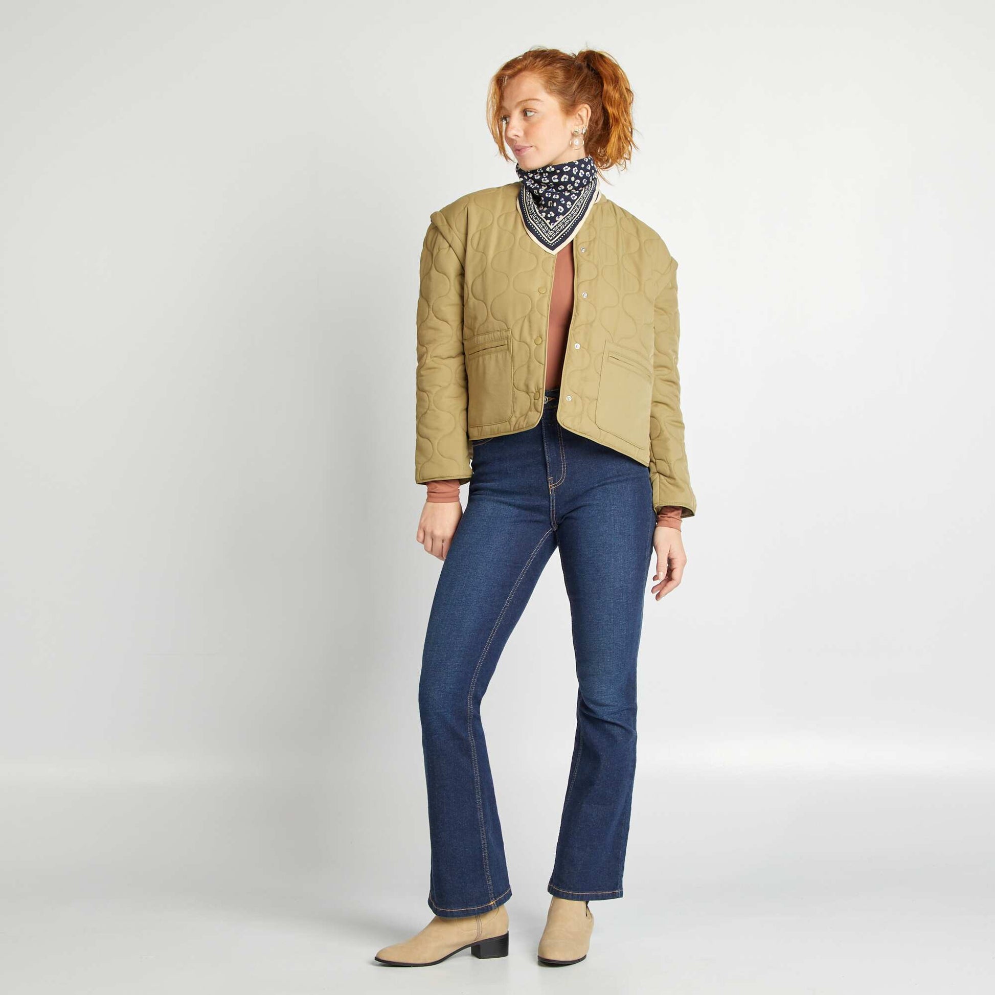 Large foulard imprimé BLEU LéOPARD