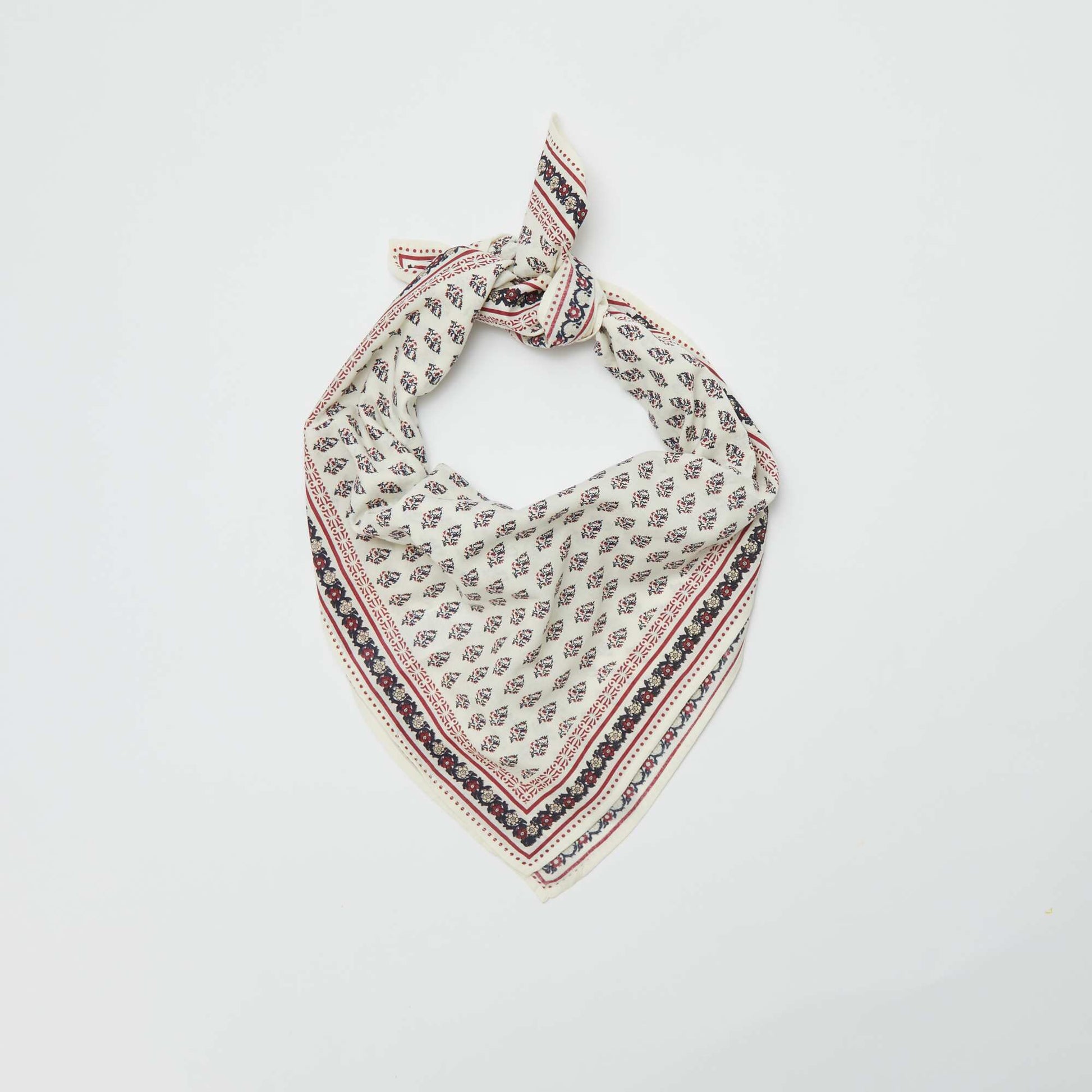Large foulard imprimé BLANC