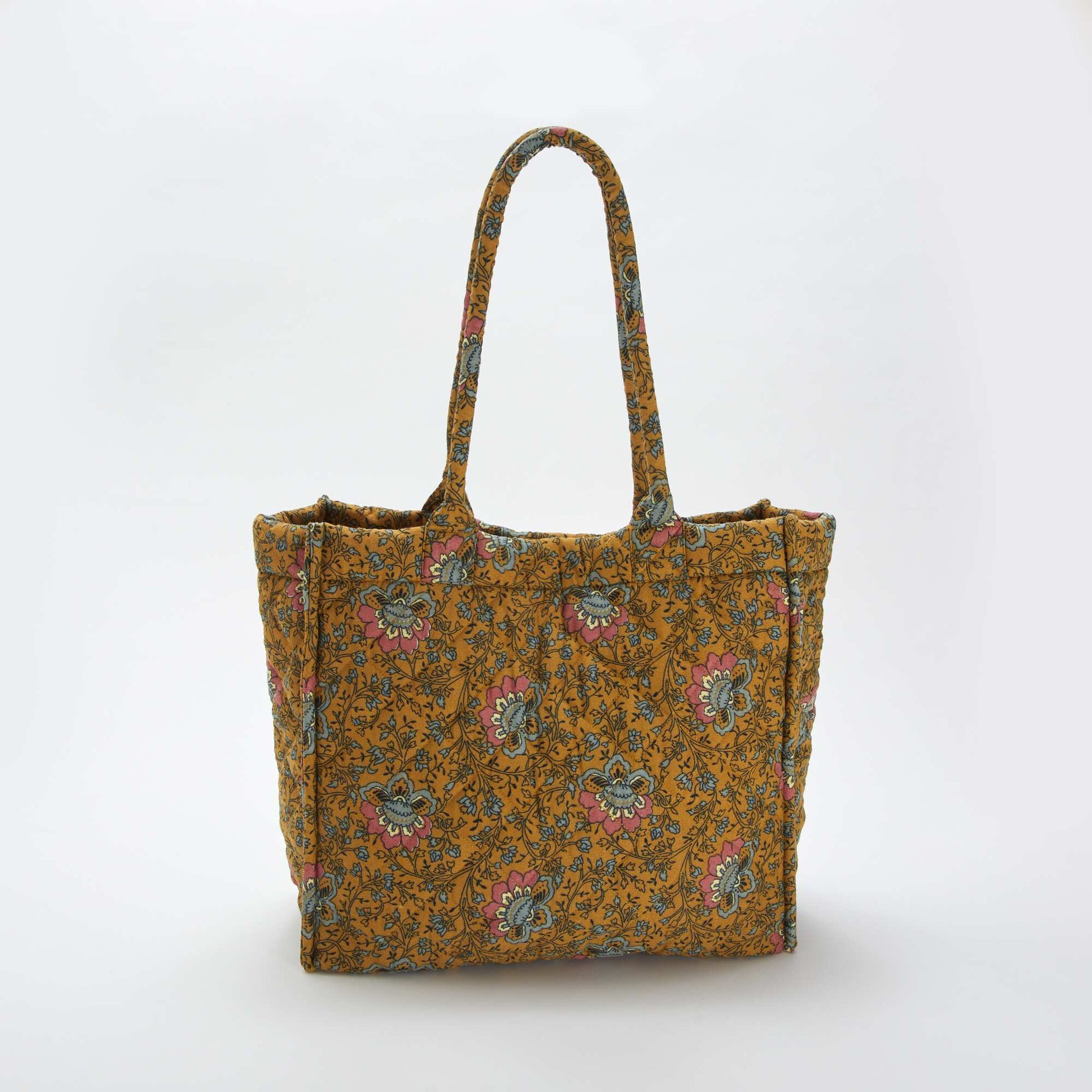 Sac cabas matelassé imprimé JAUNE