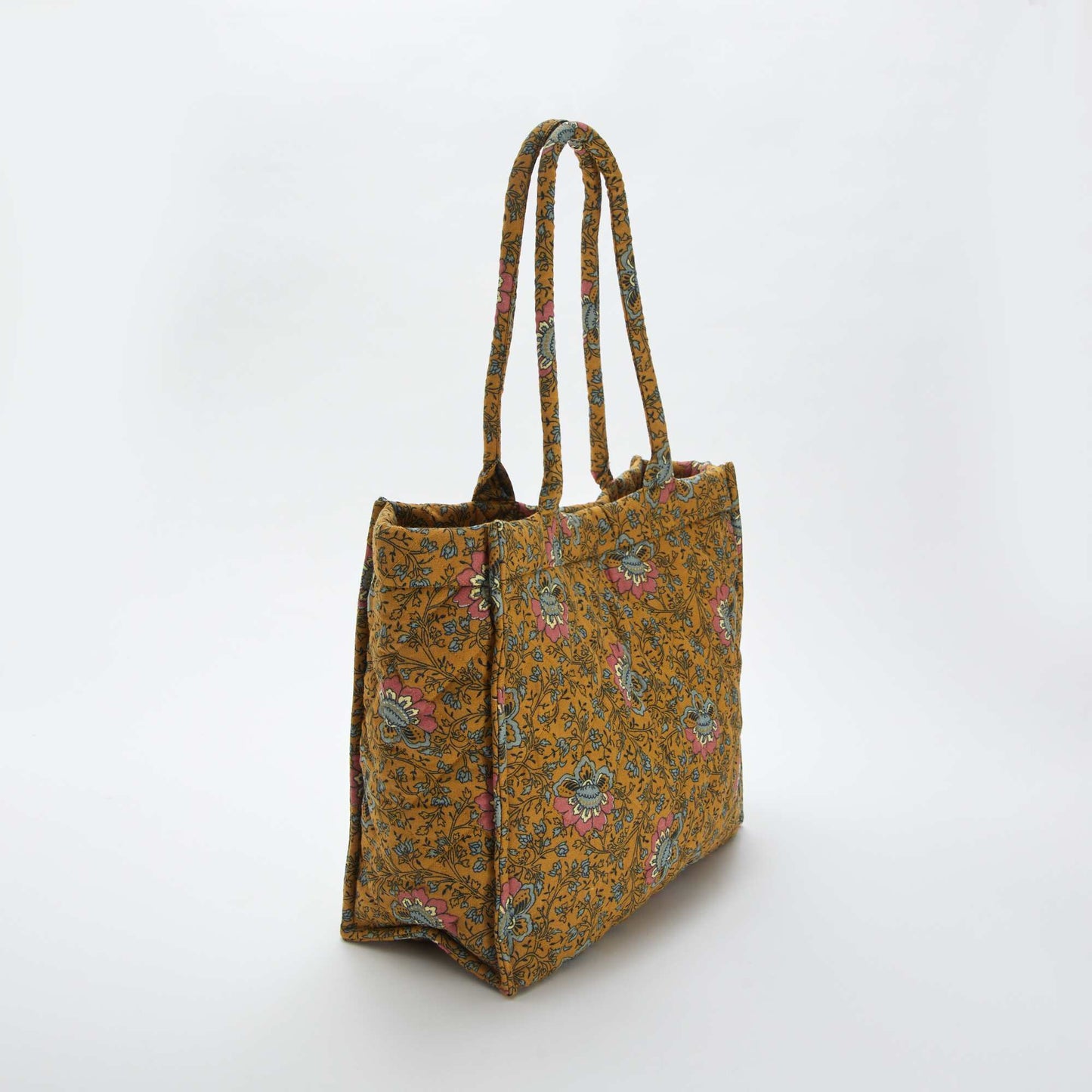 Sac cabas matelassé imprimé JAUNE