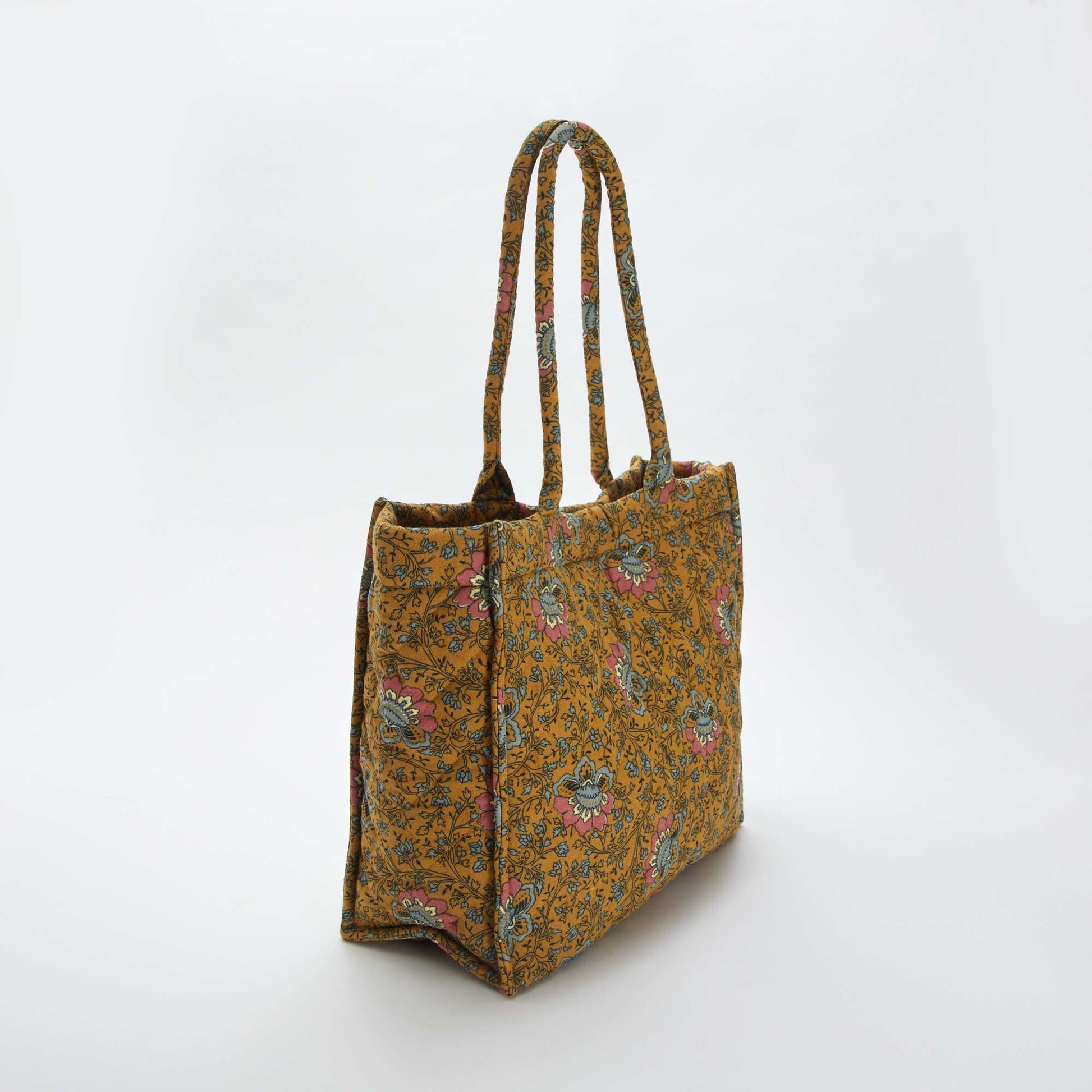 Sac cabas matelassé imprimé JAUNE