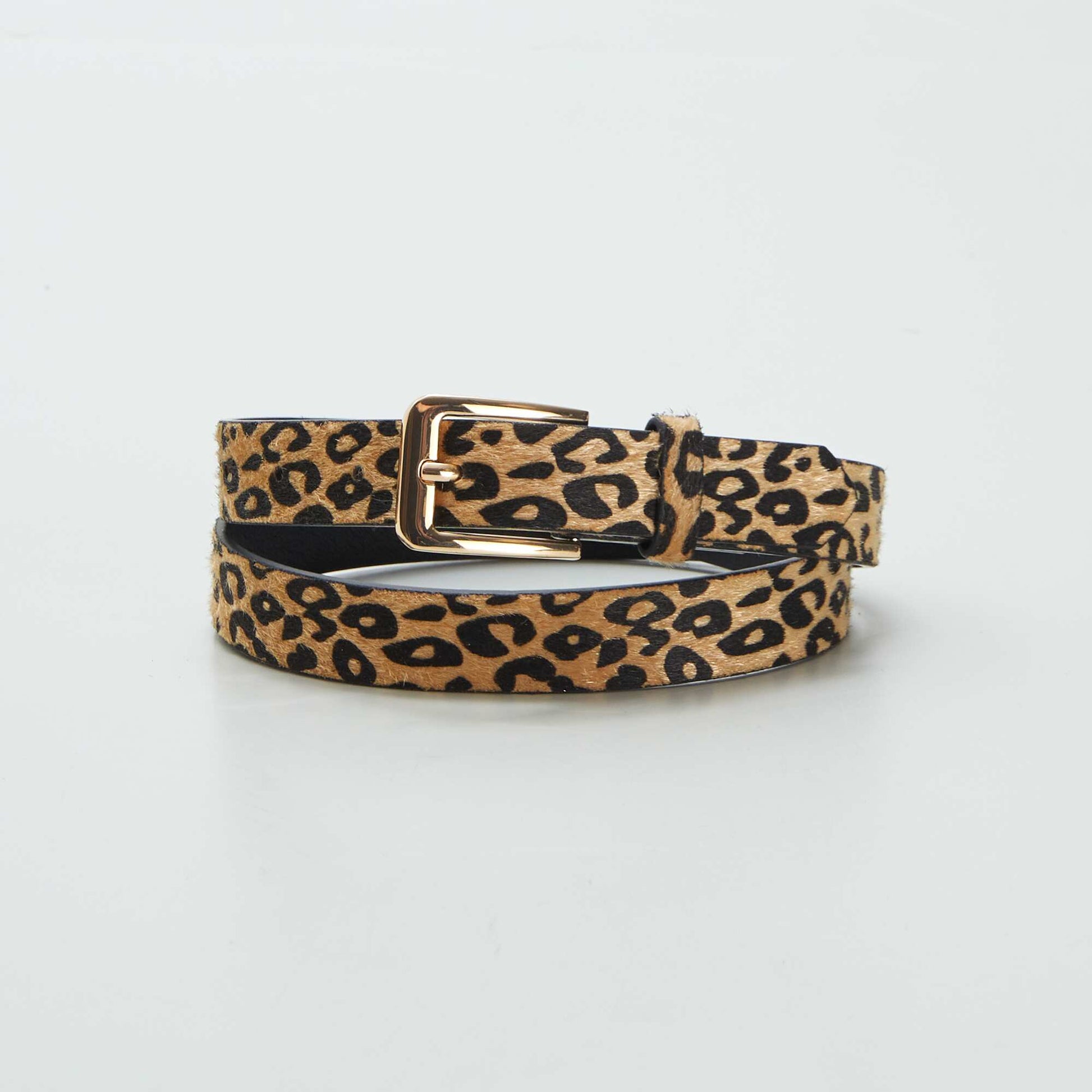 Ceinture fine imprimé léopard MARRON