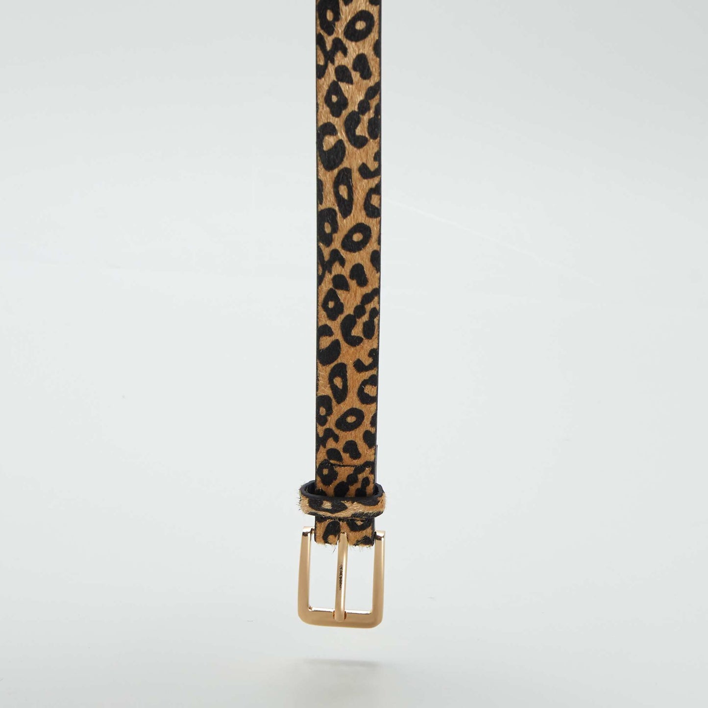 Ceinture fine imprimé léopard MARRON