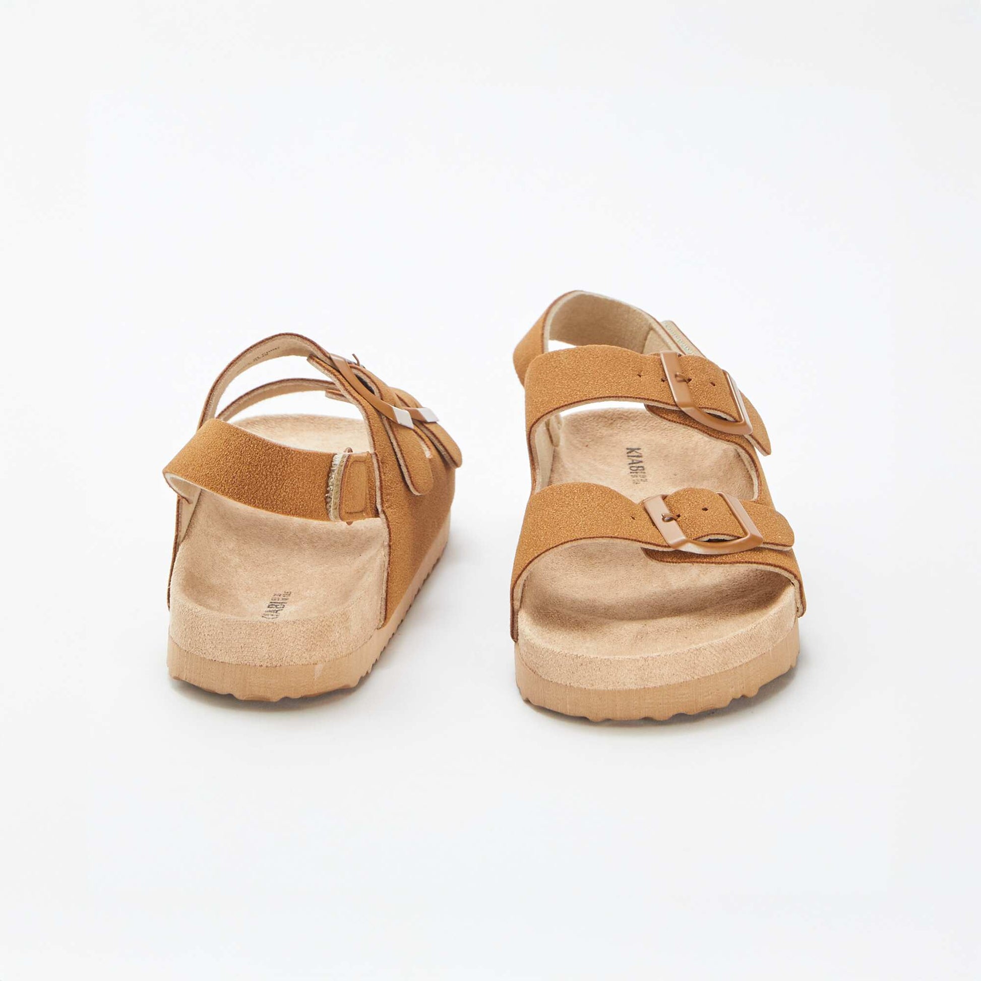Mules en suédine avec scratch MARRON