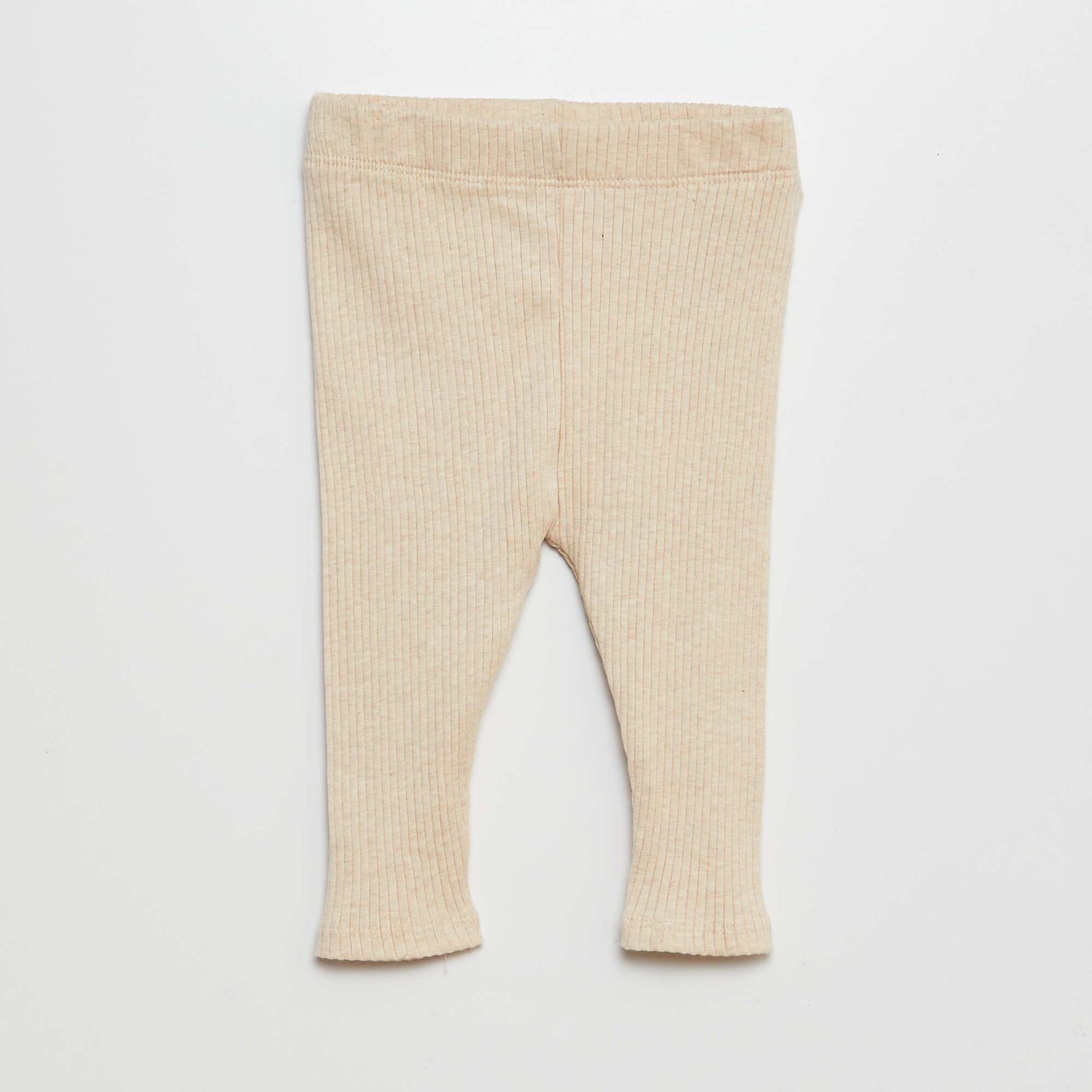 Lot de 2 leggings côtelés BEIGE/GRIS