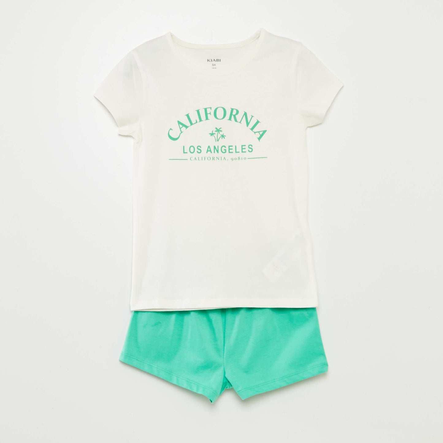 Ensemble pyjama court t-shirt + short - 2 pièces BLANC