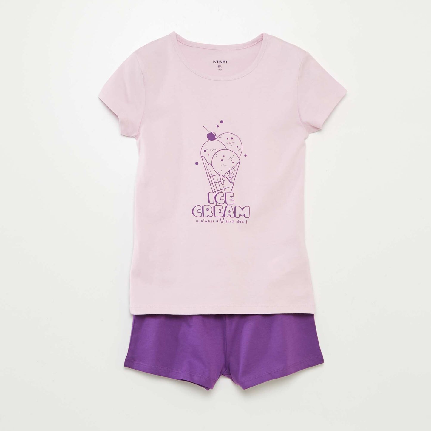 Ensemble pyjama court t-shirt + short - 2 pièces VIOLET