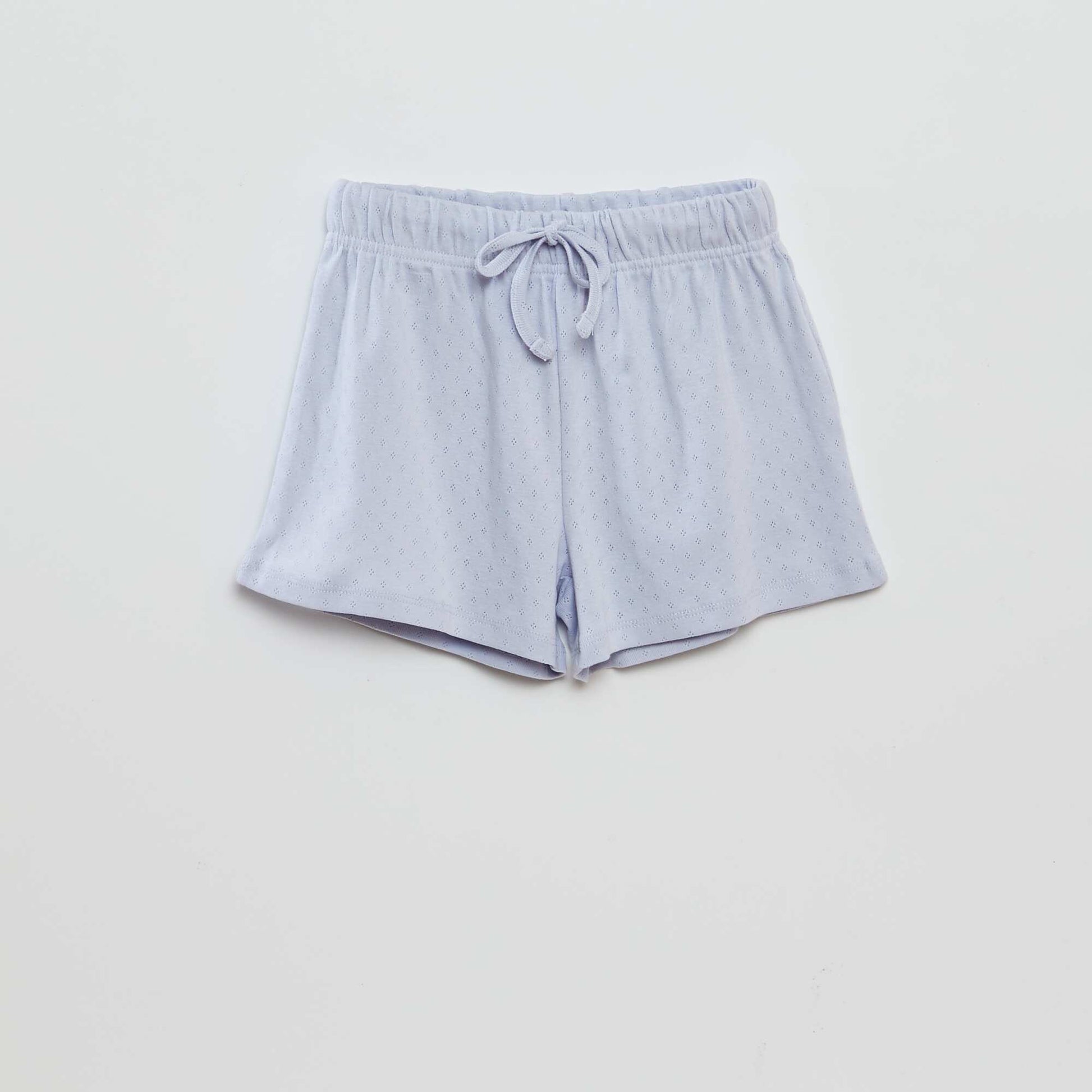 Pyjama t-shirt + short en pointelle BLEU