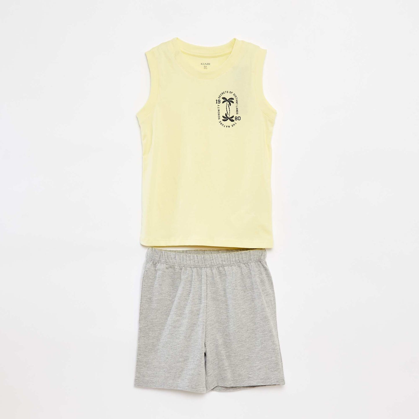 Pyjama court t-shirt sans manches + short - 2 pièces JAUNE