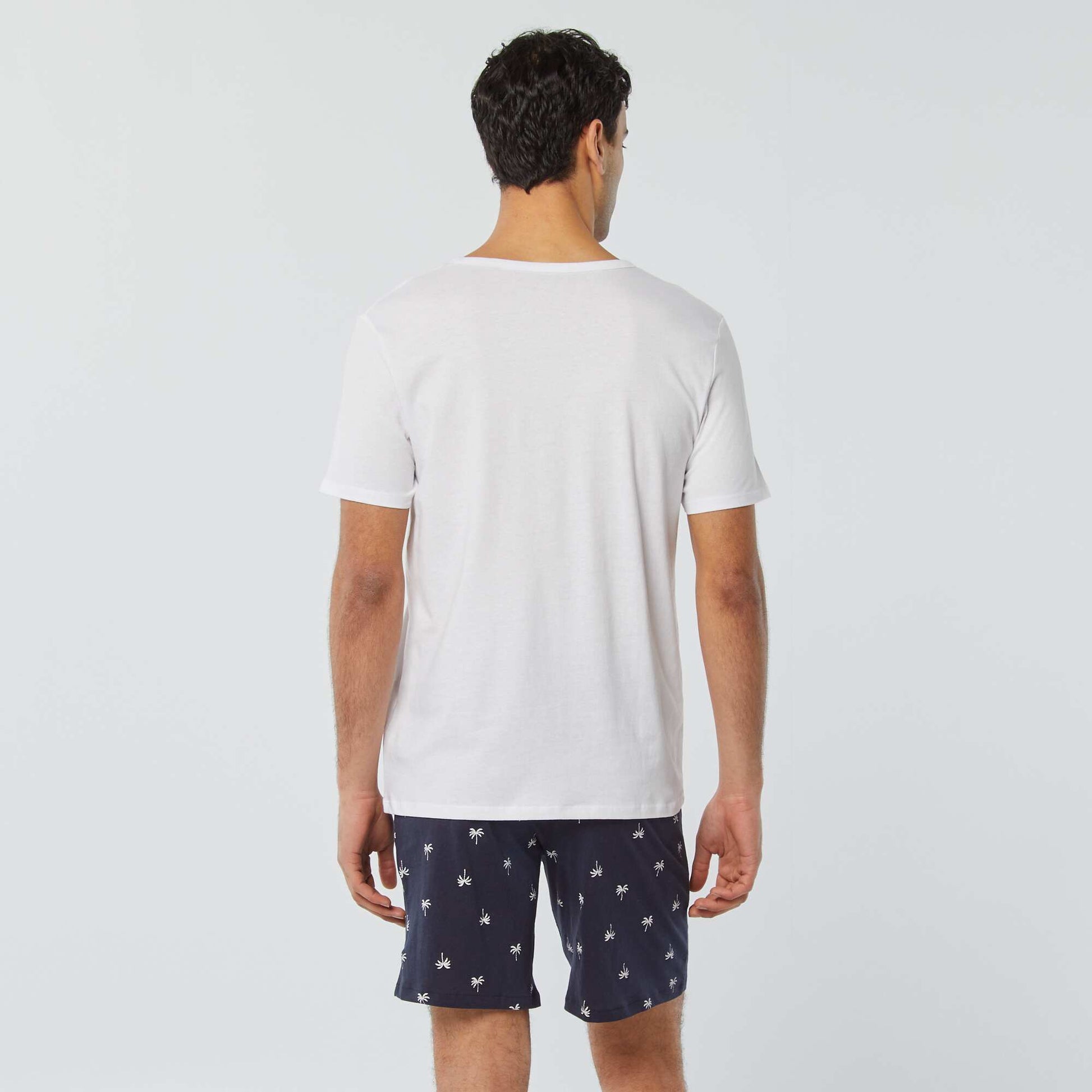 Pyjama court - 2 pièces BLANC/BLEU MARINE