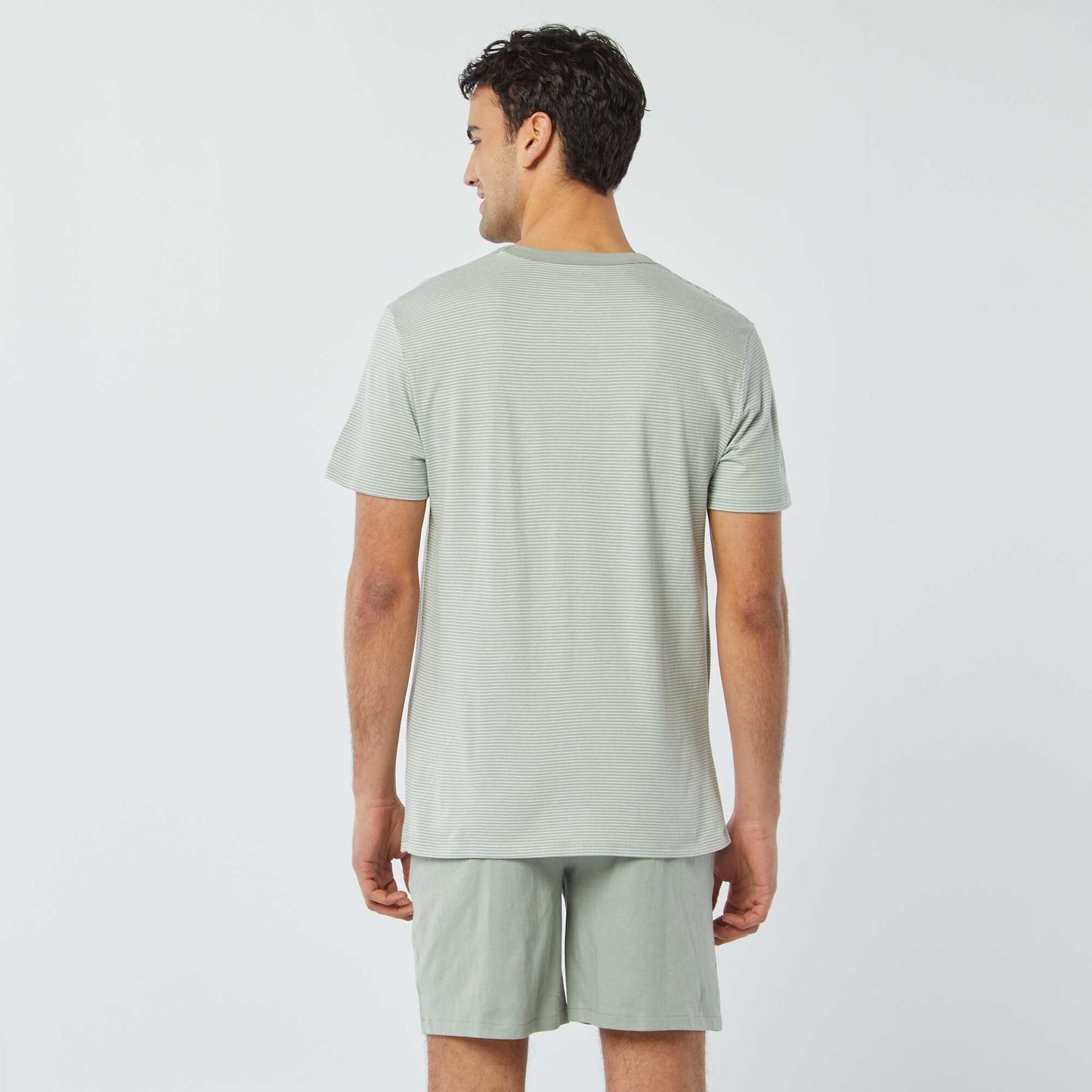 Pyjama court short + t-shirt - 2 poches VERT