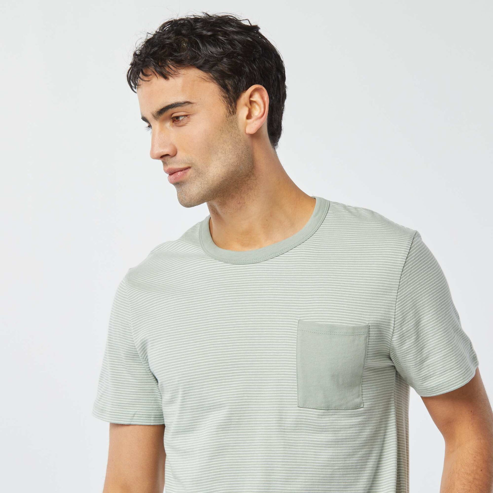 Pyjama court short + t-shirt - 2 poches VERT