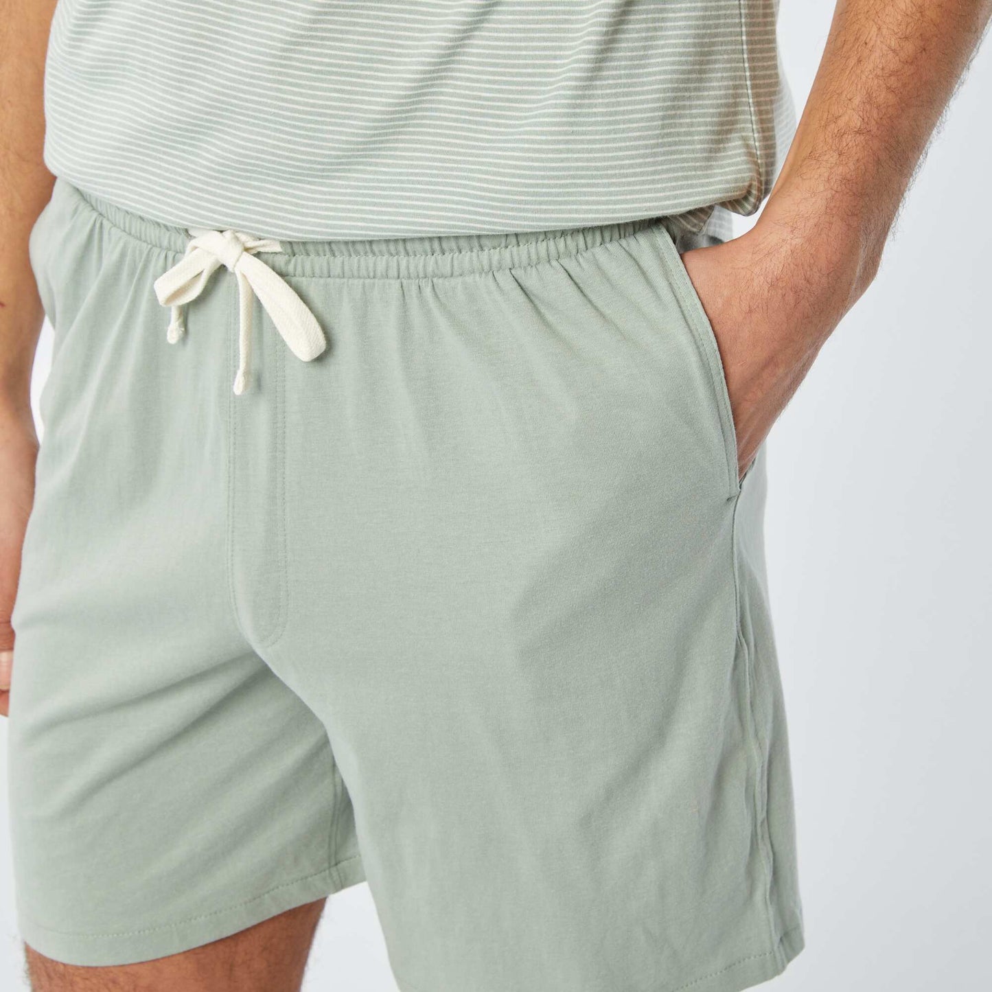 Pyjama court short + t-shirt - 2 poches VERT