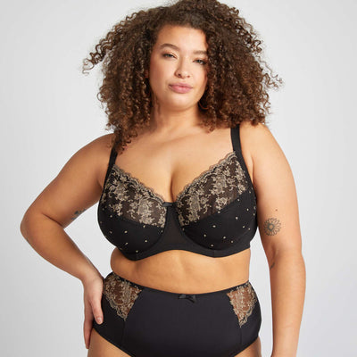 Soutien-gorge en mesh et broderies NOIR
