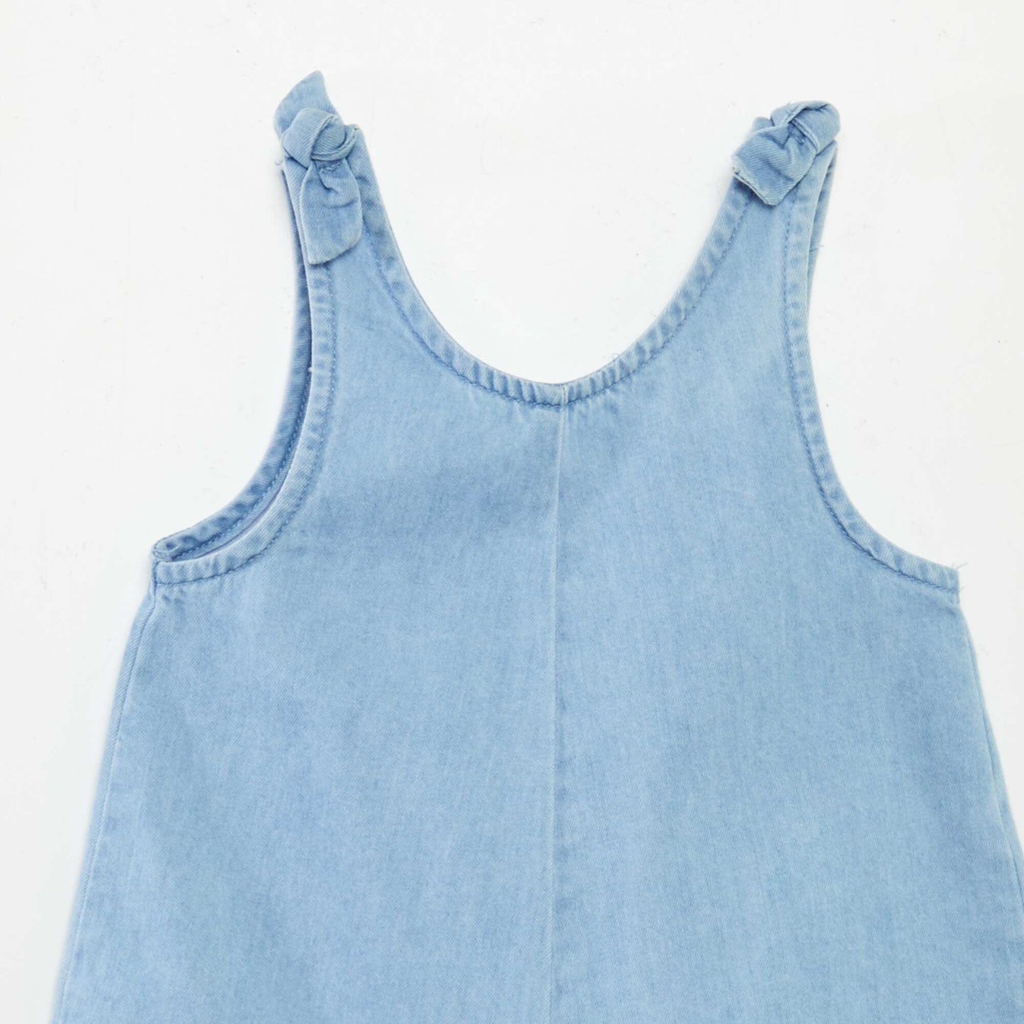 Salopette volantée en denim BLEU
