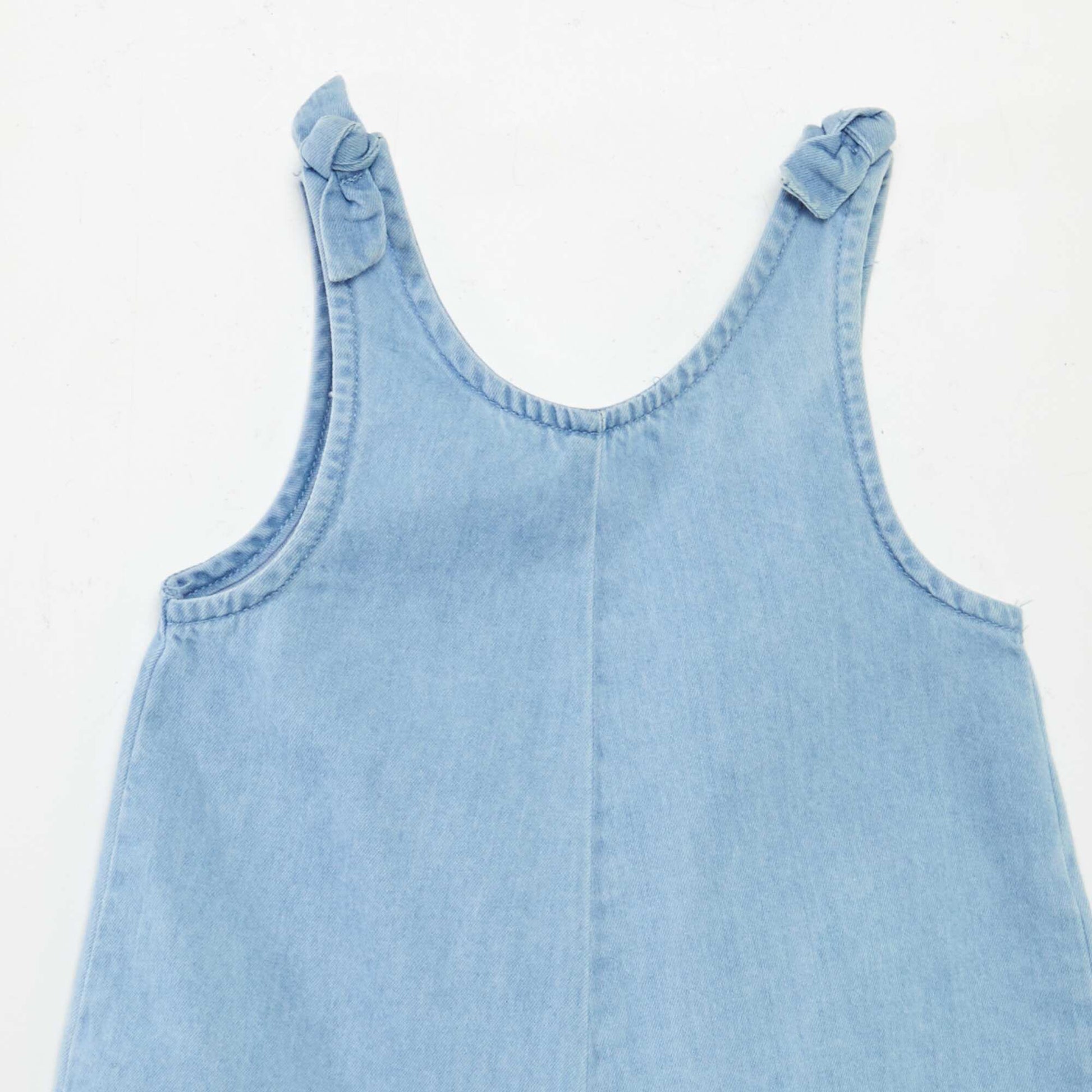 Salopette volantée en denim BLEU