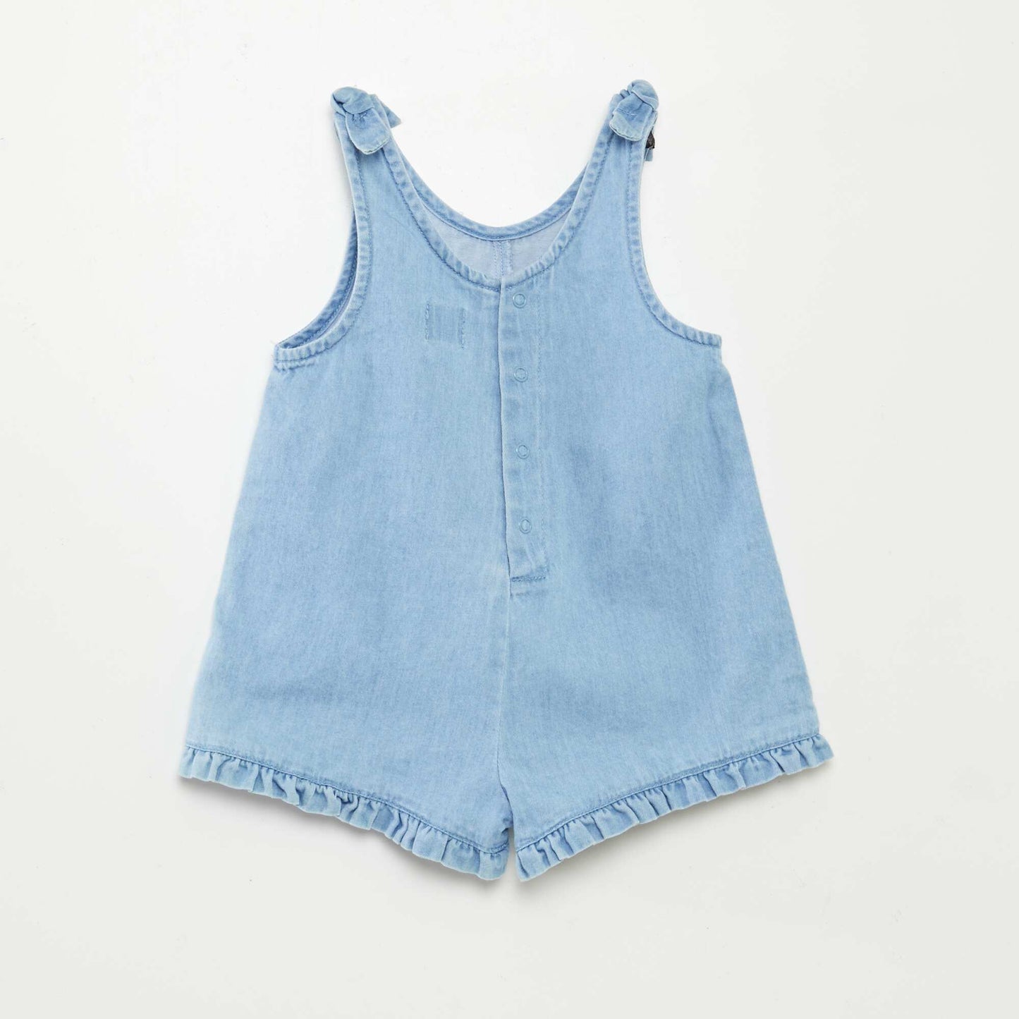 Salopette volantée en denim BLEU