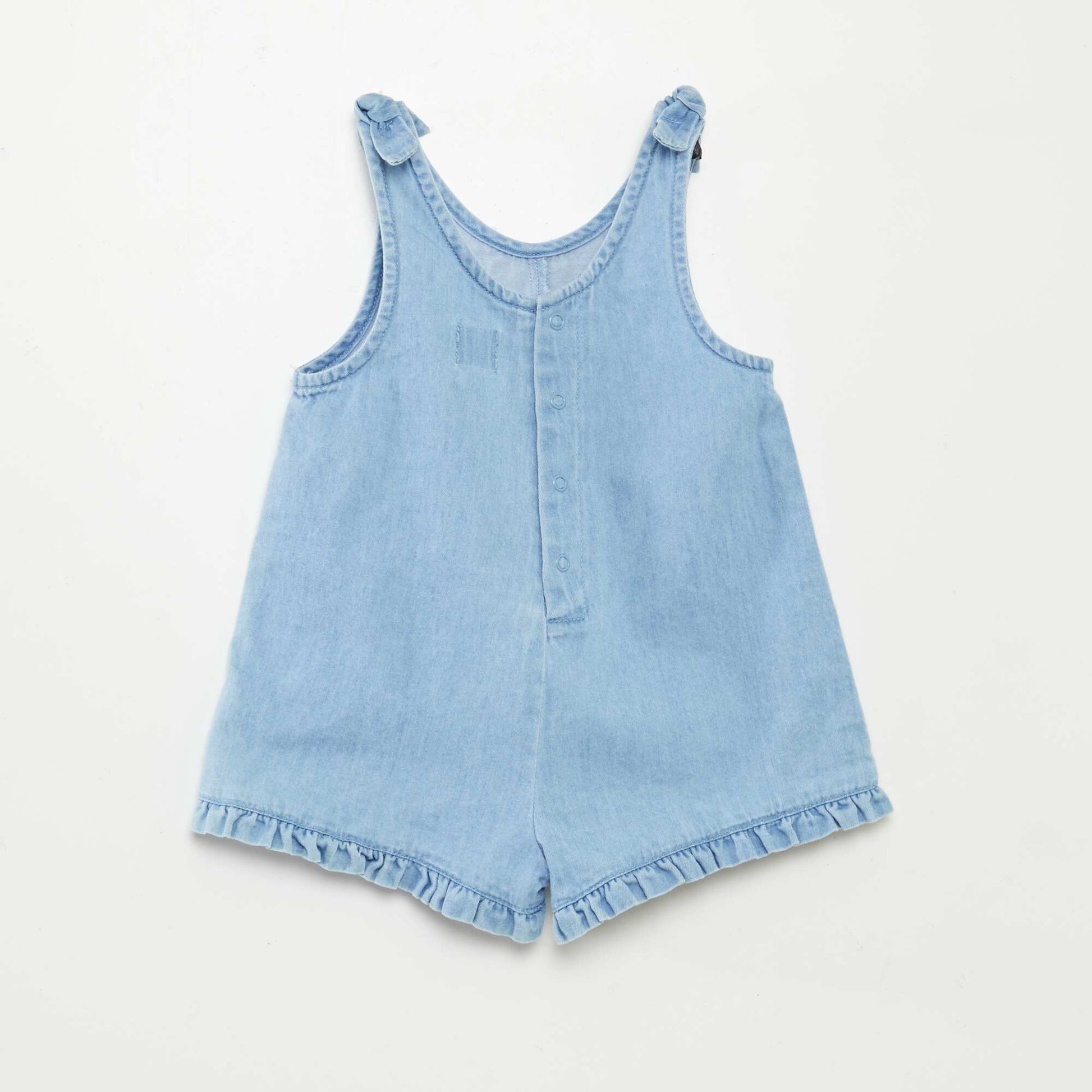 Salopette volantée en denim BLEU